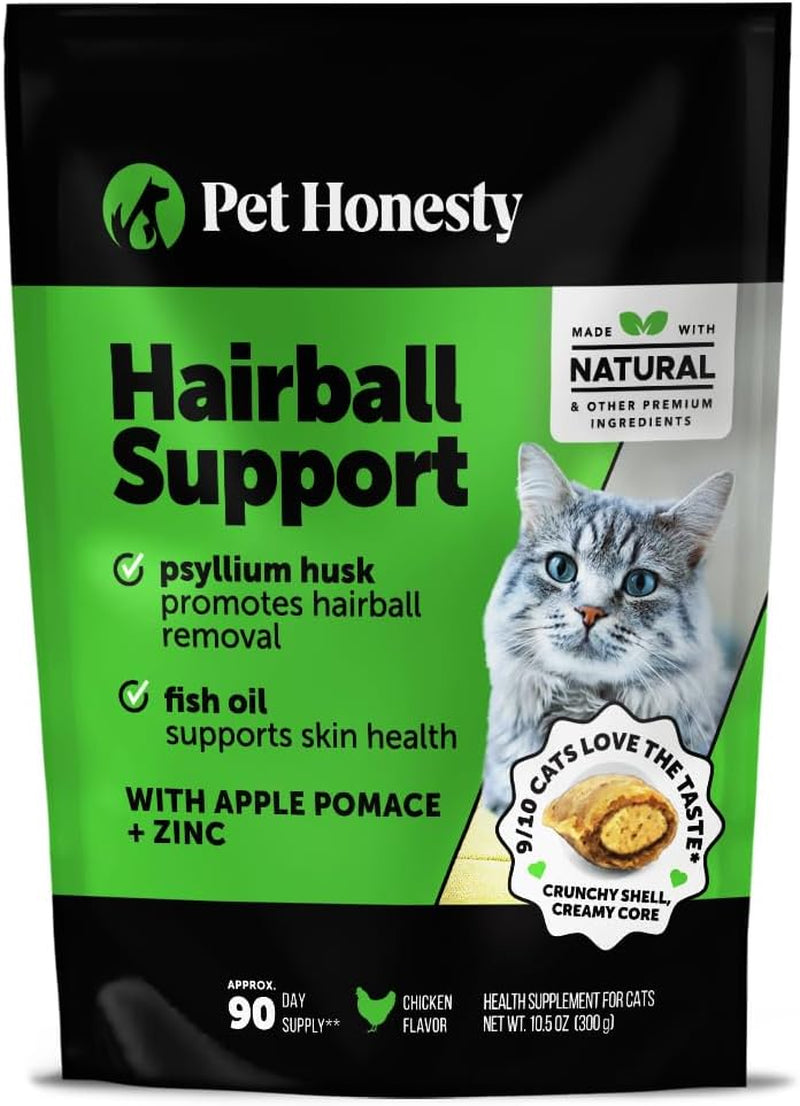 Cat Hairball Support Crunchy & Creamy Chews, Hairball Remedy Cat Treats, Furball Treatment, Supports Skin & Coat, Digestion, Vitamins & Hairball Medicine, Chicken (90-Day Supply)