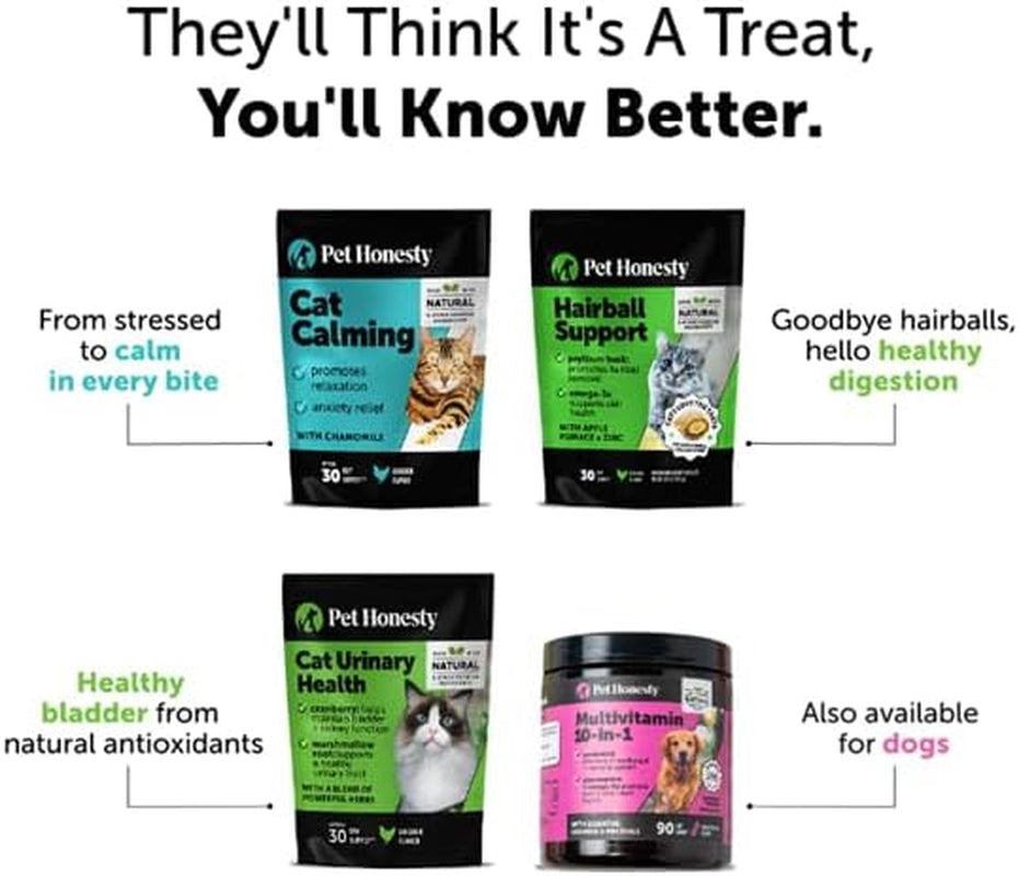 Cat Multivitamin Chews - Cat Treats for Health + Immune, Joint Support, Skin & Coat, and Digestion - Omega 3S, Lysine & Probiotics for Cats, Vitamins for Cats - Chicken (90-Day Supply)