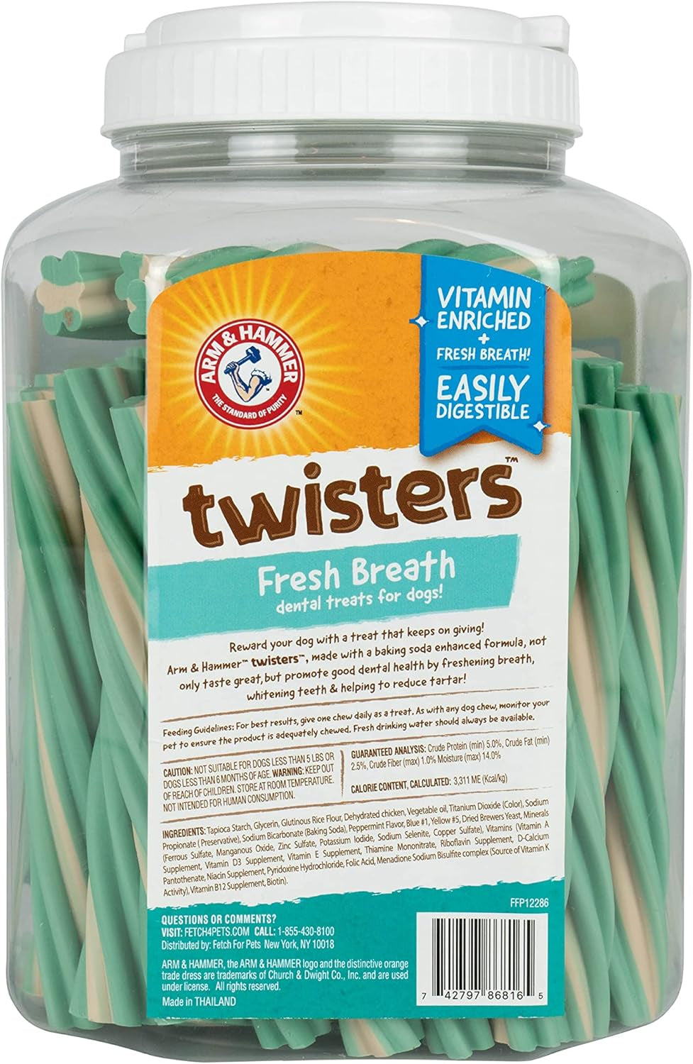 for Pets Smoothies Dental Treats for Dogs with Baking Soda and Calcium, Treat Chews Help Fight Bad Breath, Plaque & Tartar without Brushing, Mint, 57 Pcs (Packaging May Vary)