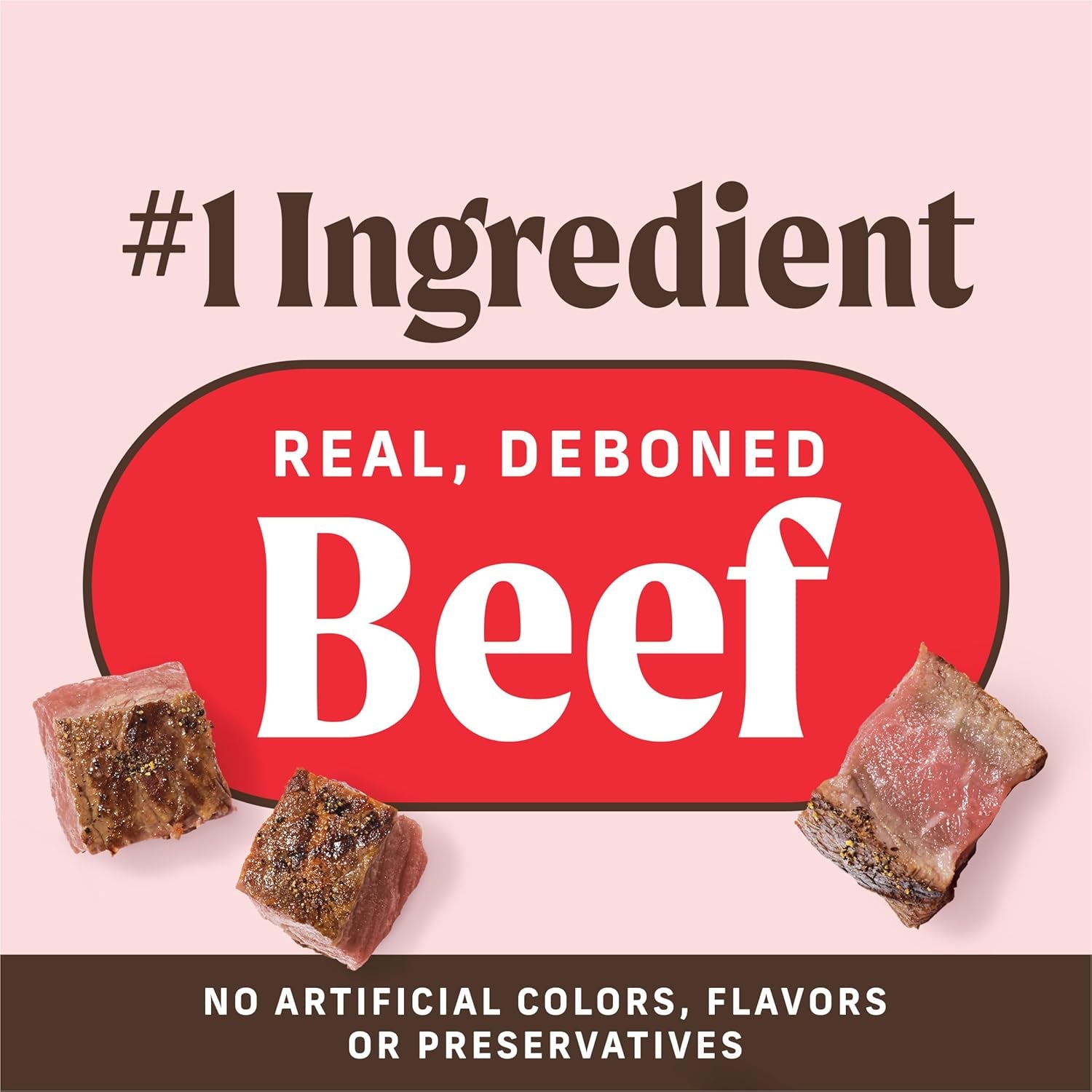 Power Bites Natural Soft and Chewy Real Meat Dog Treats, Grain Free Snack with Real Beef Recipe - 6 Oz. Bag