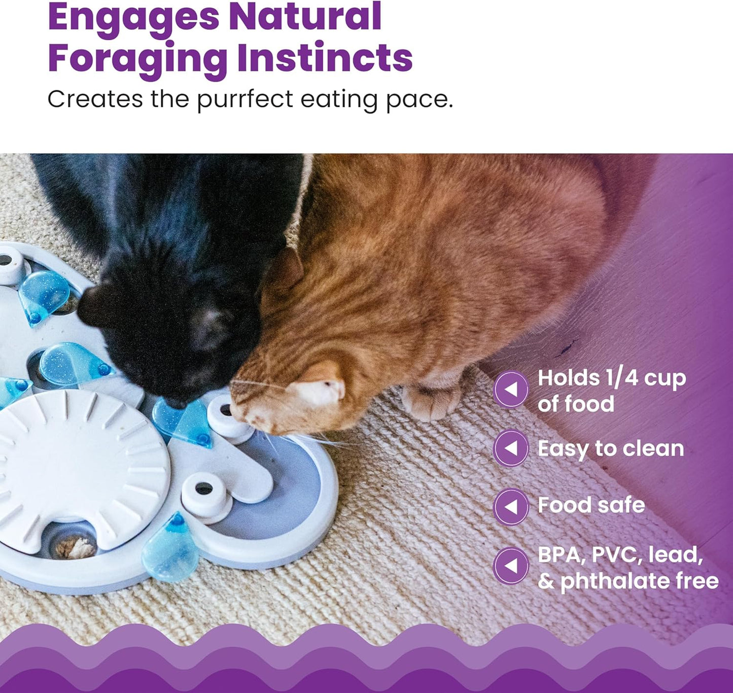 by Nina Ottosson Rainy Day Puzzle & Play – Interactive Treat Puzzle Feeder for Cats, 19 Hidden Treat Compartments Slow Feeder, Durable & Easy-Clean, 15.4 Inches, Gray