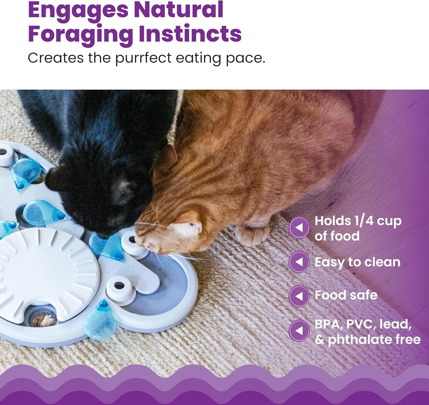 by Nina Ottosson Rainy Day Puzzle & Play – Interactive Treat Puzzle Feeder for Cats, 19 Hidden Treat Compartments Slow Feeder, Durable & Easy-Clean, 15.4 Inches, Gray