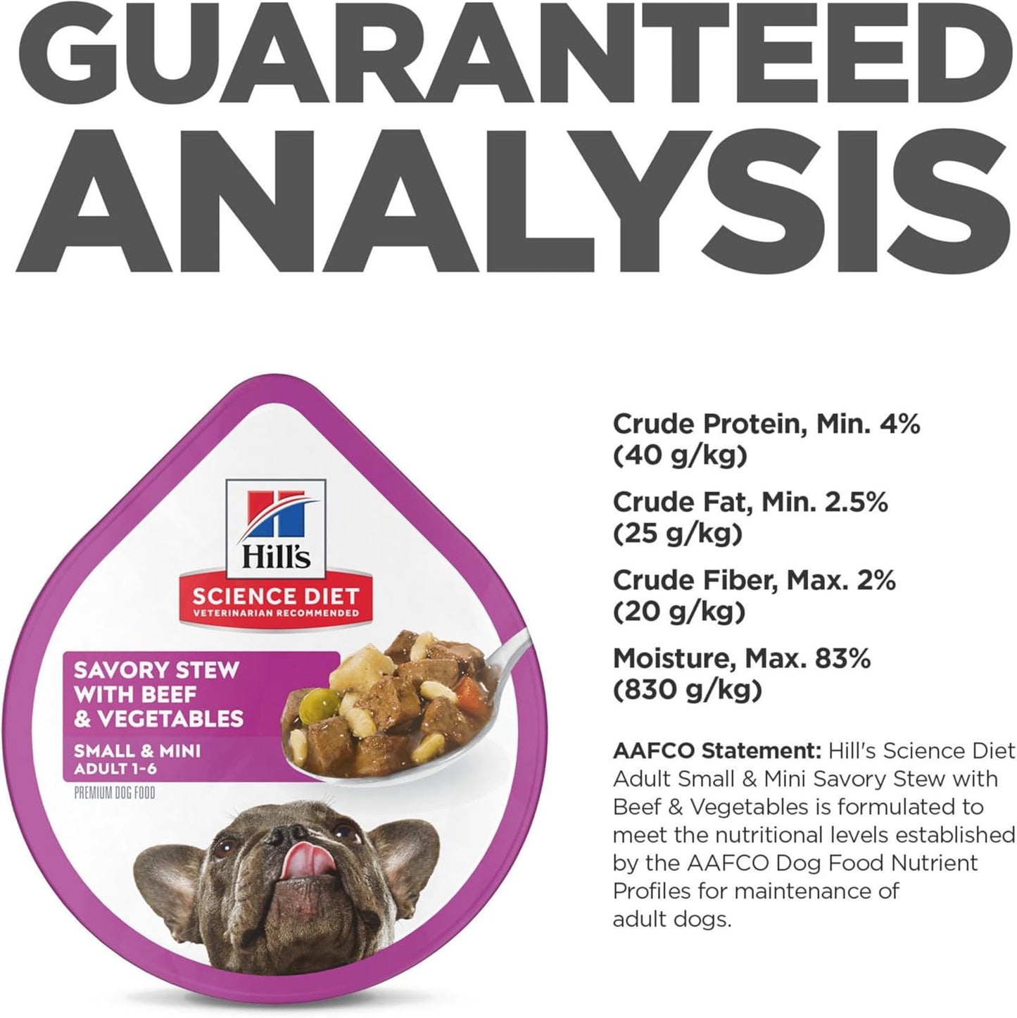 Small & Mini, Adult 1-6, Small & Mini Breeds Premium Nutrition, Wet Dog Food, Beef & Vegetables Stew, 3.5 Oz Tray, Case of 12