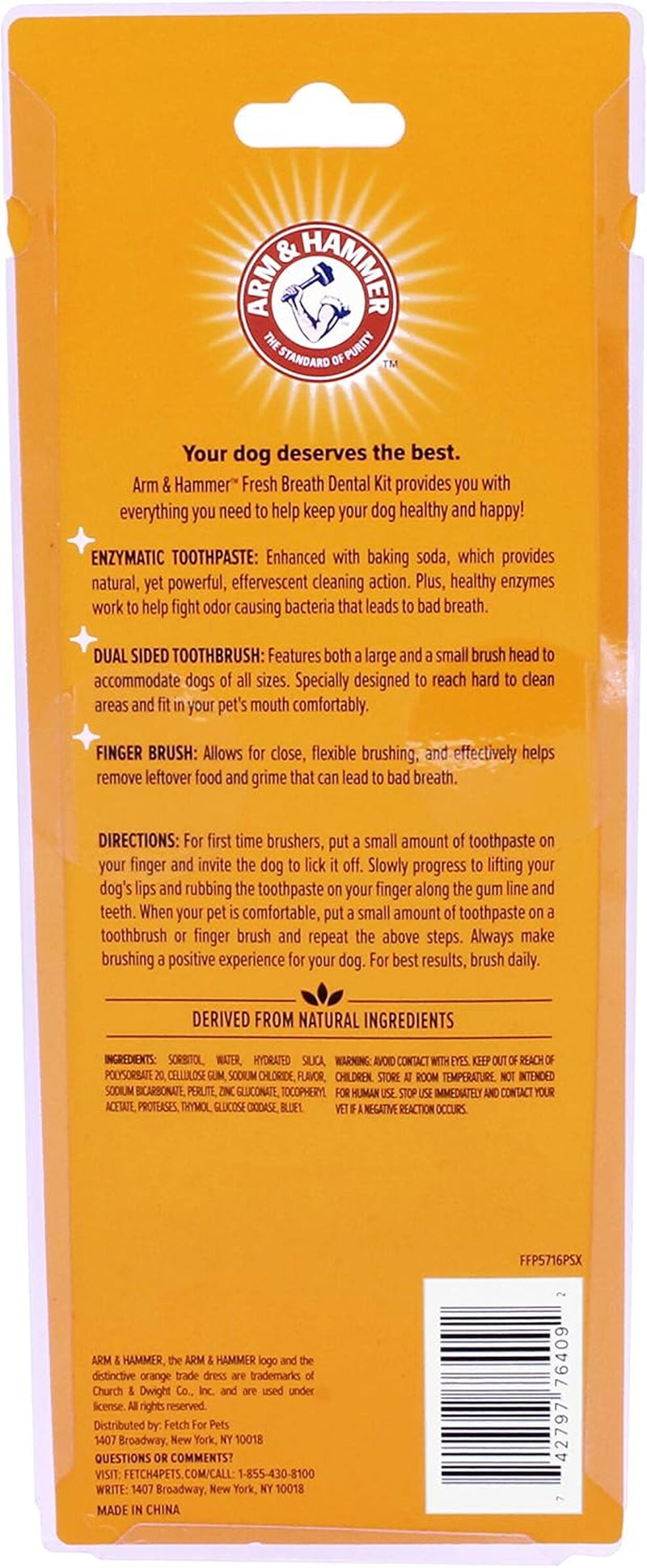 for Pets Fresh Breath Kit for Dogs | Contains Toothpaste, Toothbrush & Fingerbrush | Reduces Plaque & Tartar Buildup | Safe for Puppies, 3-Piece Kit, Vanilla Ginger Flavor
