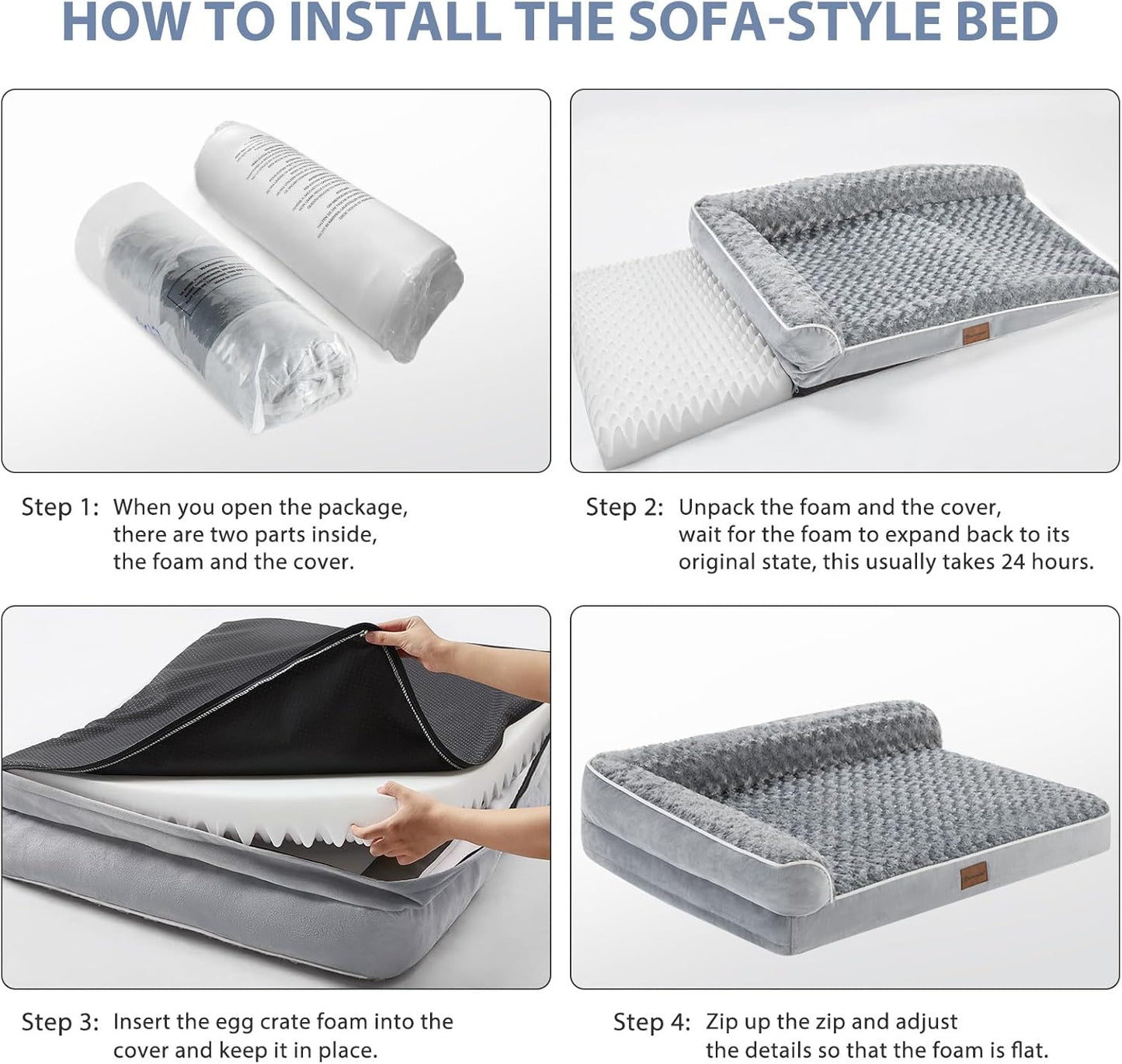 Orthopedic Dog Bed for Large Dogs-Big Waterproof Sofa Dog Bed with Removable Washable Cover, Washable Pet Bed with Waterproof Lining and Nonskid Bottom,Pet Bed for Large Dogs