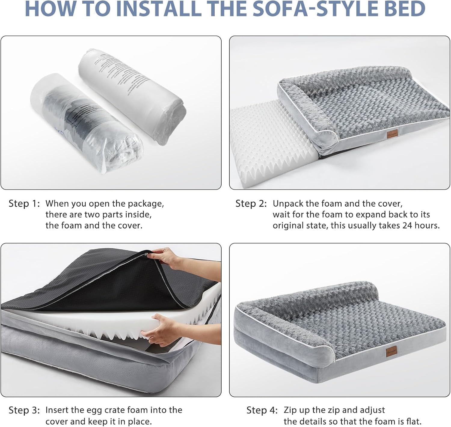 Orthopedic Dog Bed for Large Dogs-Big Waterproof Sofa Dog Bed with Removable Washable Cover, Washable Pet Bed with Waterproof Lining and Nonskid Bottom,Pet Bed for Large Dogs