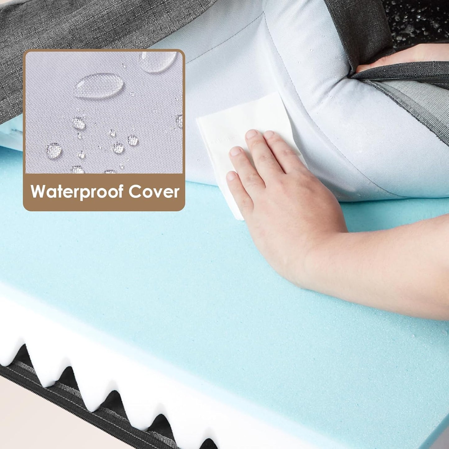 Orthopedic Dog Beds for Extra Large Dogs, Waterproof Memory Foam XL Pet Bed with Sides, Non-Slip Bottom and Egg-Crate Foam Big Dog Couch Bed with Washable Removable Cover, Dark Grey