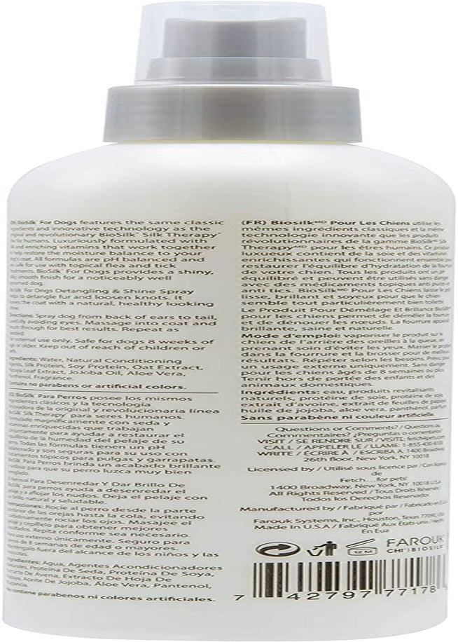 for Dogs Silk Therapy Detangling plus Shine Mist for Dogs | Best Detangling Spray for All Dogs & Puppies for Shiny Coats and Dematting | 8 Oz Bottle (Packaging May Vary)
