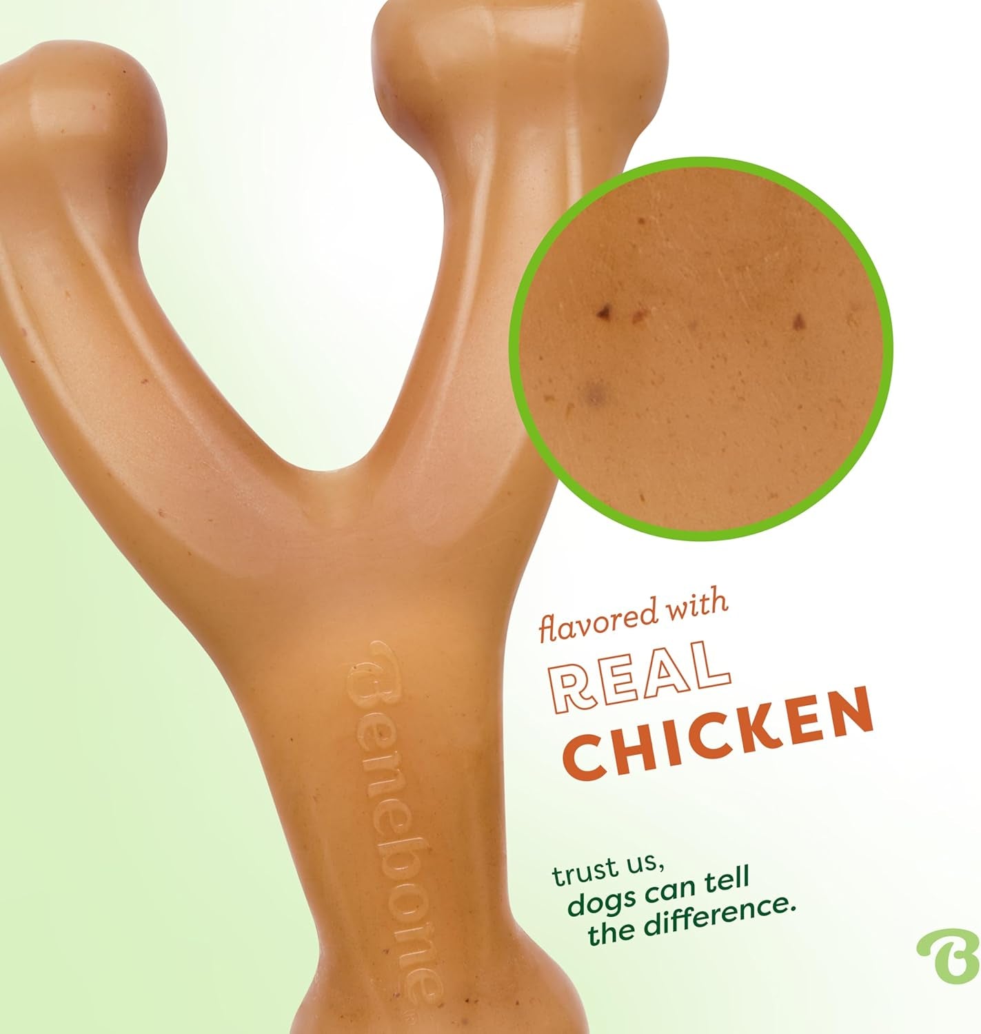 Wishbone Durable Dog Chew Toy for Aggressive Chewers, Real Chicken, Made in USA, Medium, for All Breed Sizes