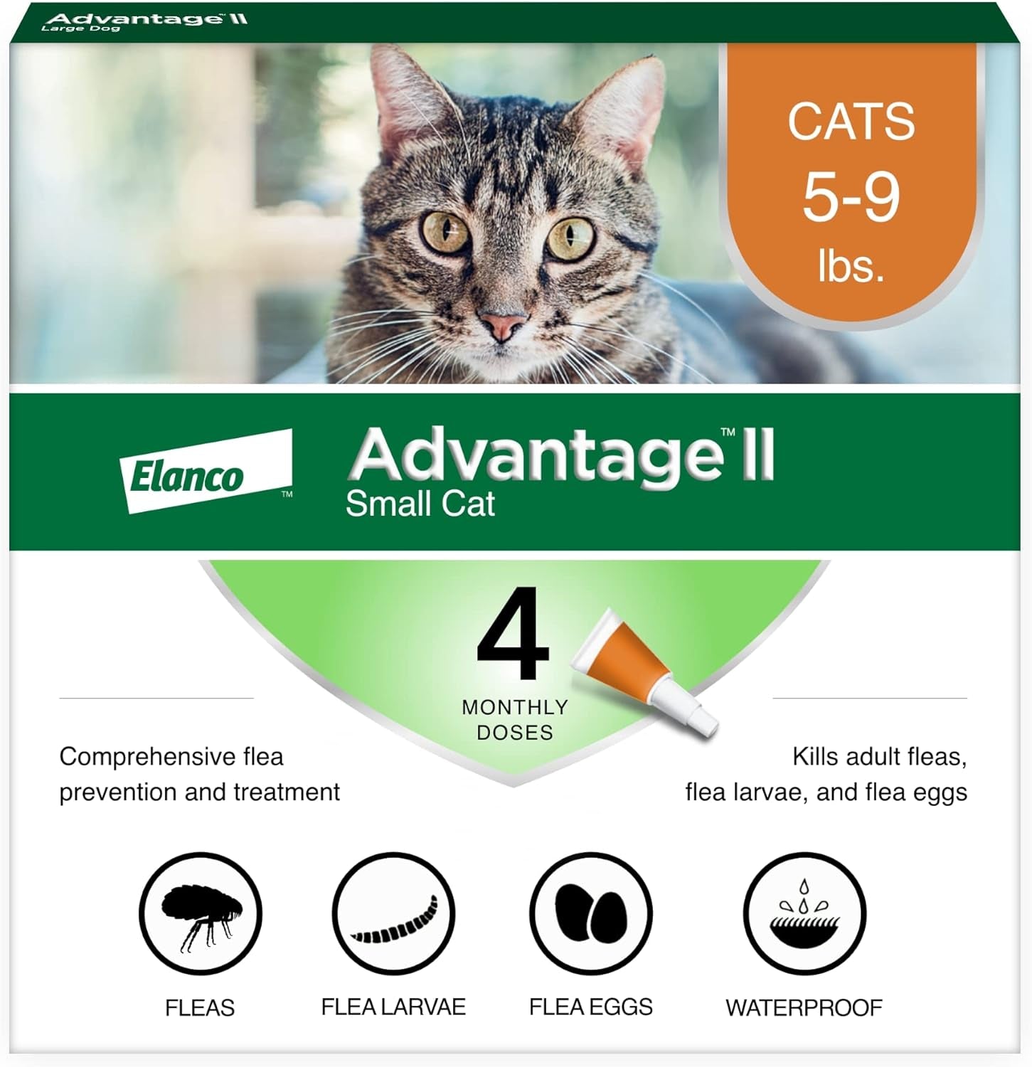 II Small Cat Vet-Recommended Flea Treatment & Prevention | Cats 5-9 Lbs. | 4-Month Supply