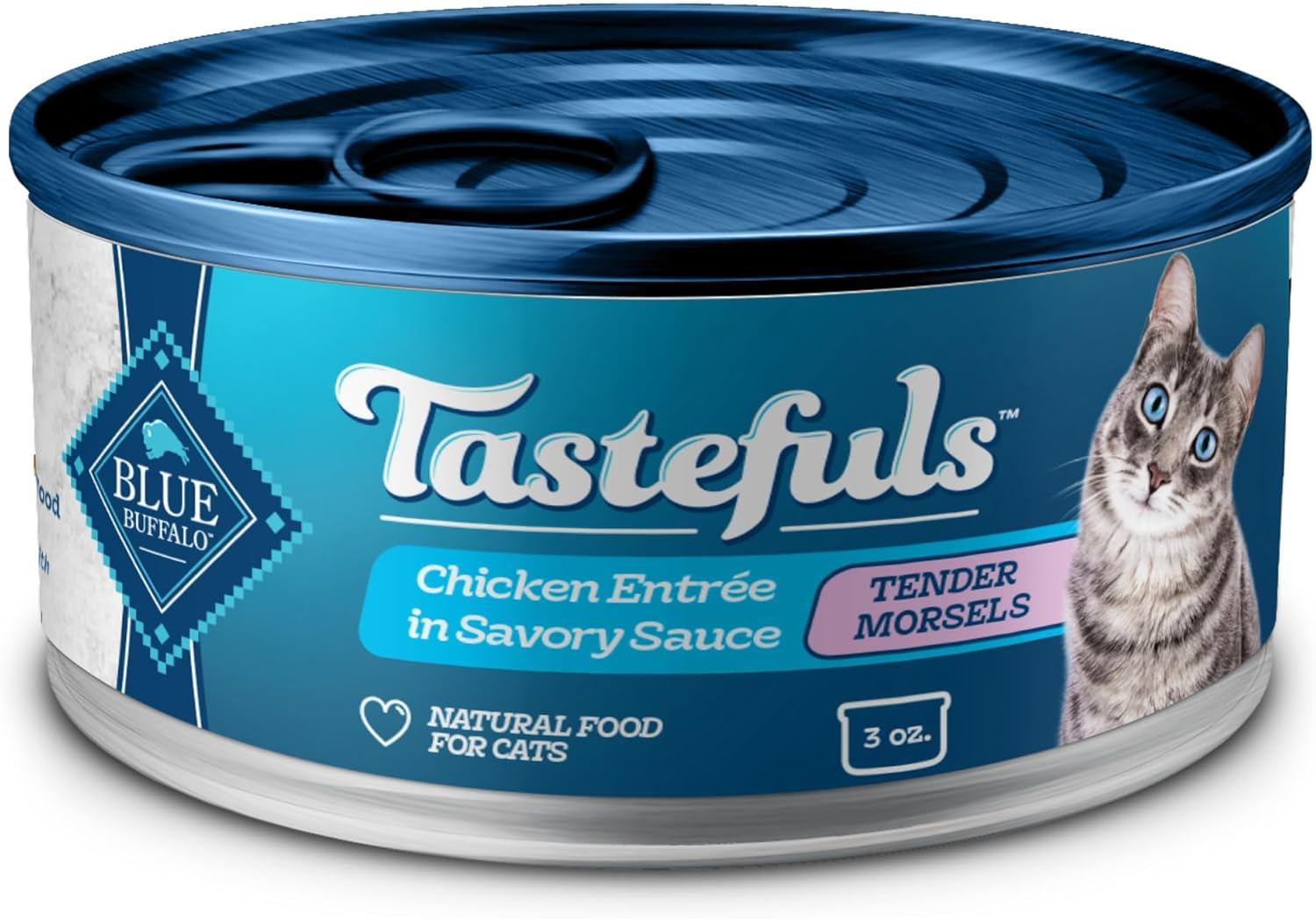 Tastefuls Natural Tender Morsels Wet Cat Food, Chicken Entrée 3-Oz Cans (Pack of 24)