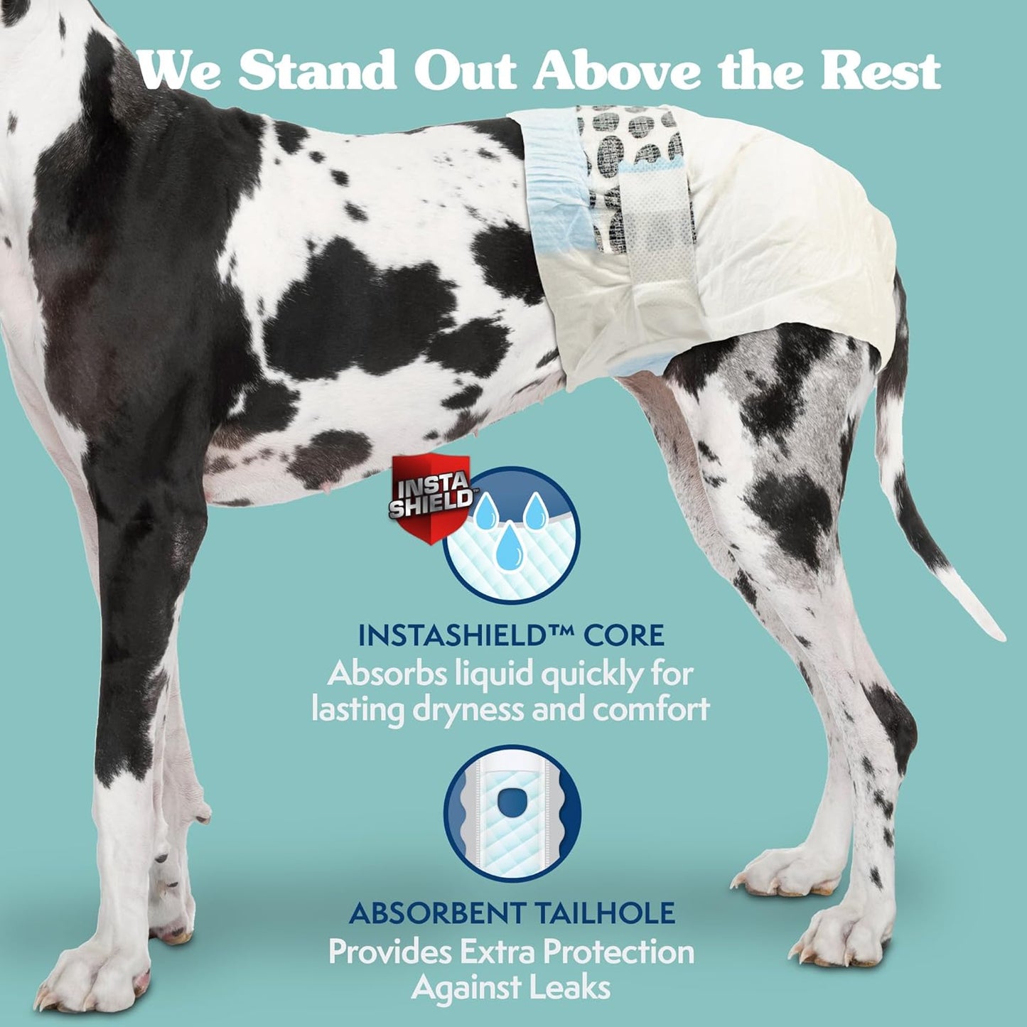 Dog Diapers Female, Dog Diapers, Potty Training, Super Absorbent, Breathable, Wetness Indicator for Urination, 22-37 Inch Waist, (XXL, 30Ct)