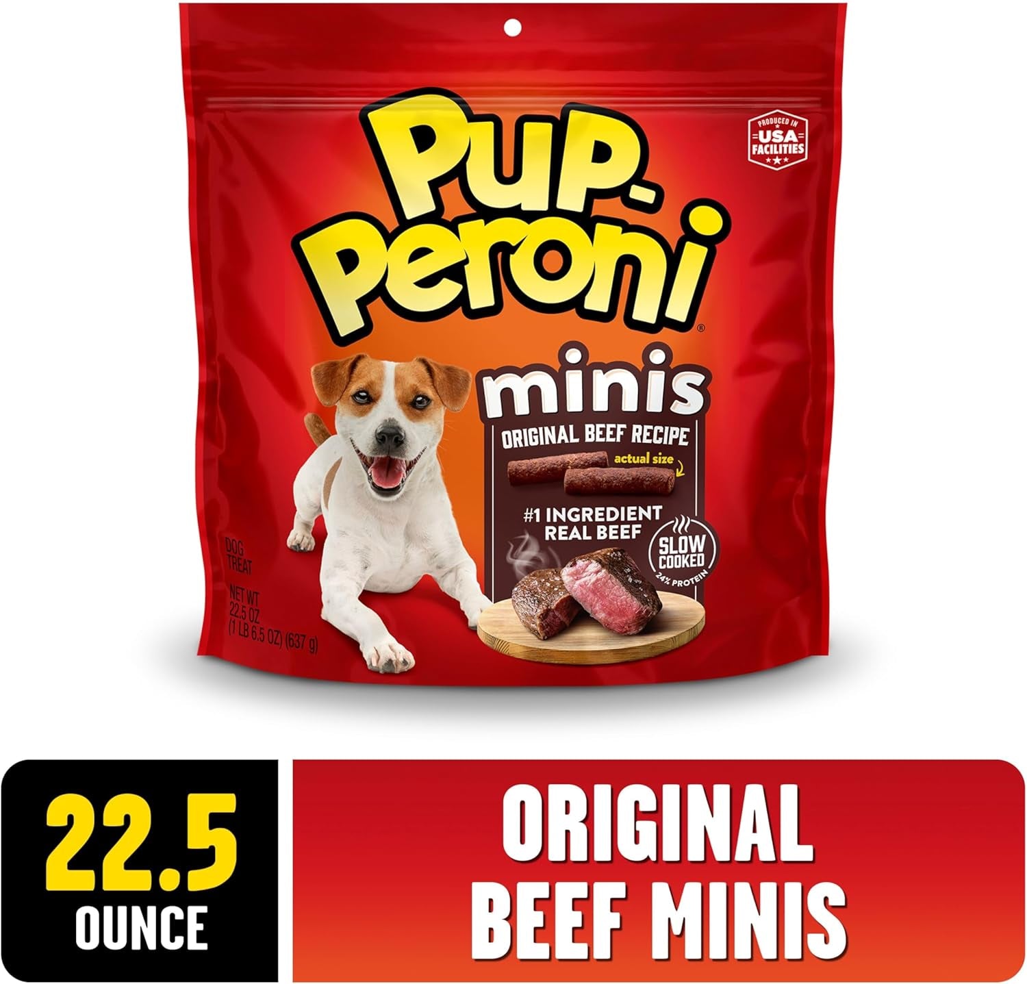 Mini Dog Treats, Original Beef Flavor, 22.5 Ounce, Made with Real Beef