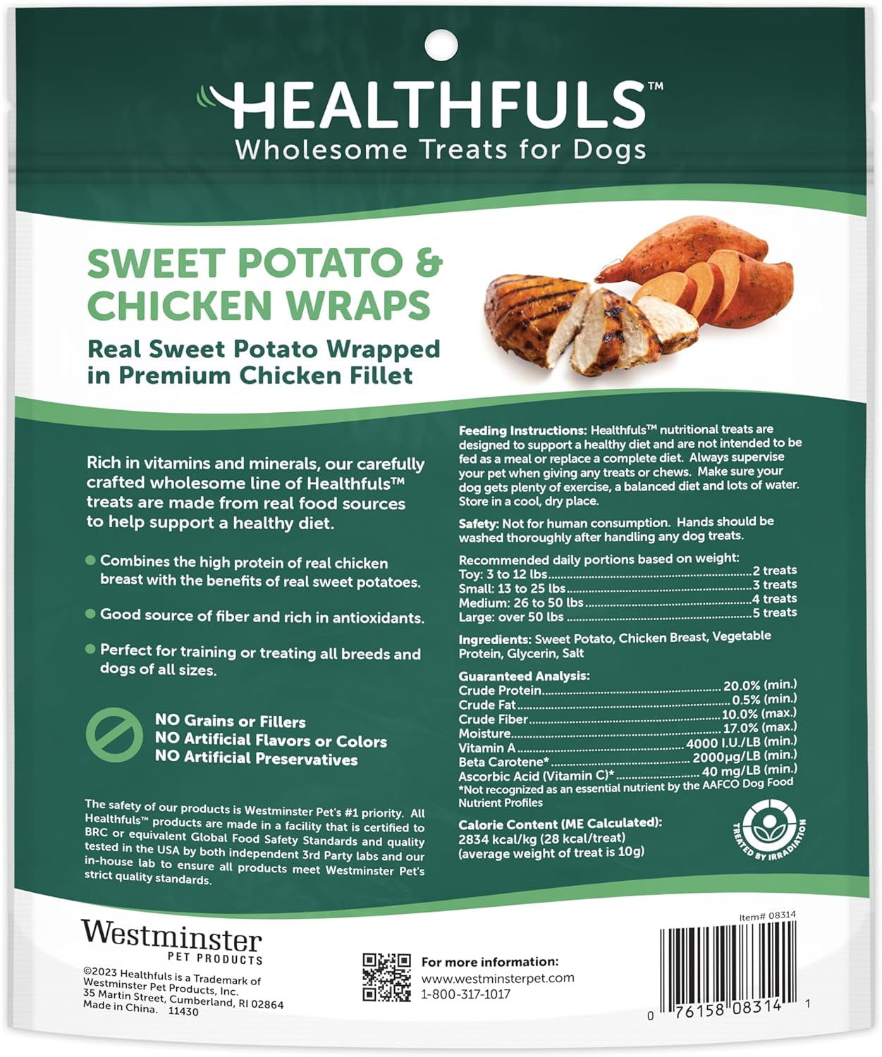 Chicken Wrapped Sweet Potato Dog Treats, 16Oz