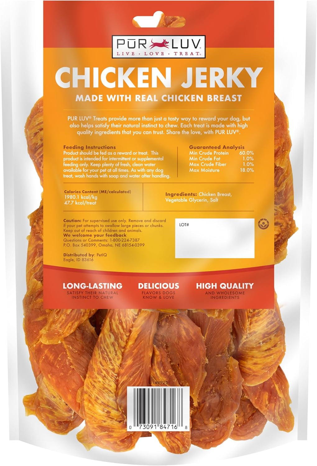Chicken Jerky Dog Treats, Made with 100% Real Chicken Breast, 32 Ounces, Healthy, Easily Digestible, Long-Lasting, High Protein, Satisfies Dog'S Urge to Chew