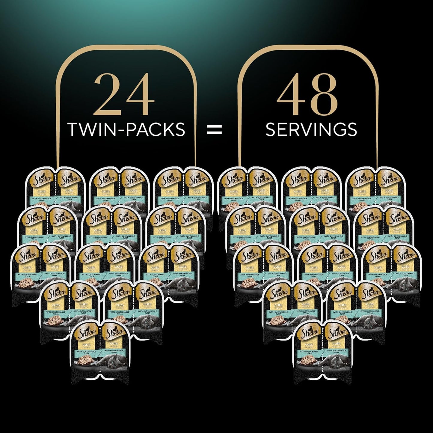 Perfect Portions Wet Cat Food Cuts in Gravy with Sustainable Tuna, 2.6 Oz. Twin-Pack Trays (24 Count, 48 Servings)