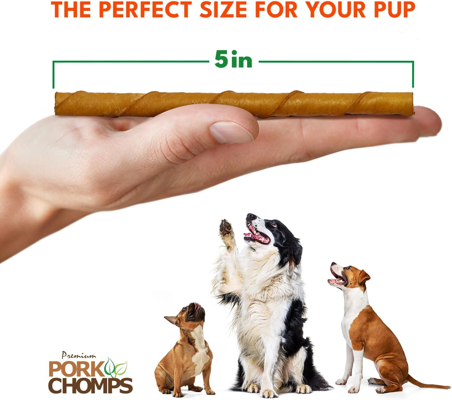 Roasted Pork Skin Dog Chews, 5-Inch Mini Twists, 20 Count