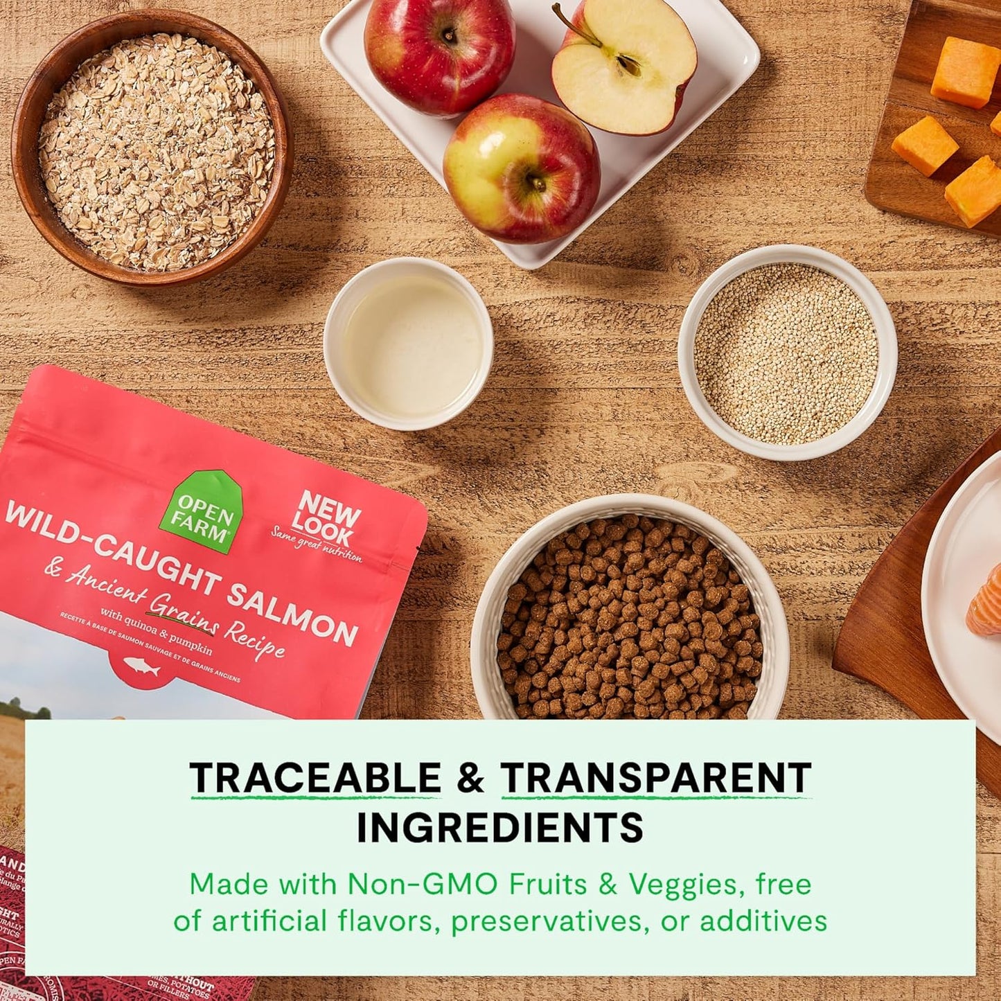 , Ancient Grains Dry Dog Food, Protein-Rich & Nutrient Dense, 90% Animal Protein Mixed with Non-Gmo Fruits, Veggies and Superfoods, Wild Caught Salmon Recipe, 22Lb Bag