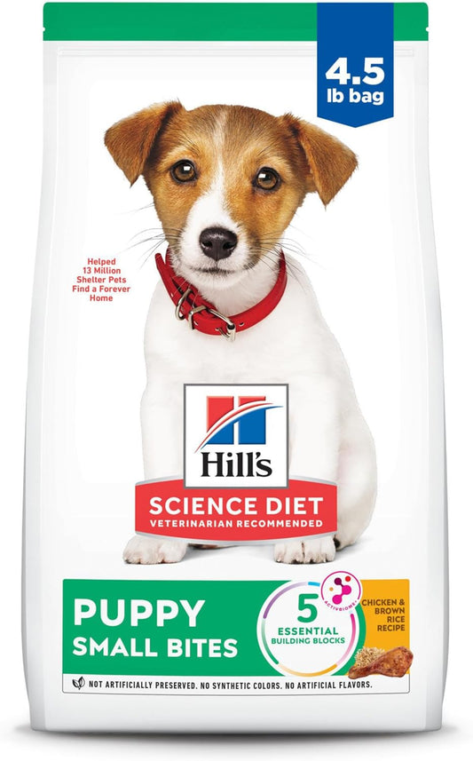 Puppy, Puppy Premium Nutrition, Small Kibble, Dry Dog Food, Chicken & Brown Rice, 4.5 Lb Bag