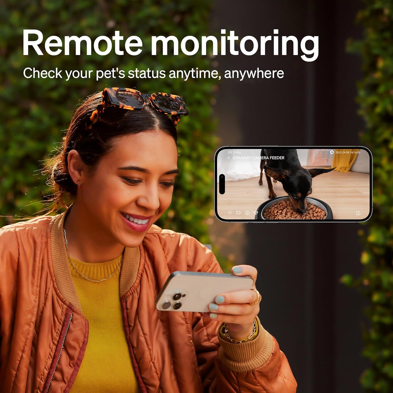 Automatic Cat Feeder with Camera, 1080P HD Video with Night Vision, 5G Wifi Pet Feeder with 2-Way Audio, Low Food & Blockage Sensor, Motion & Sound Alerts for Cat & Dog Single Tray