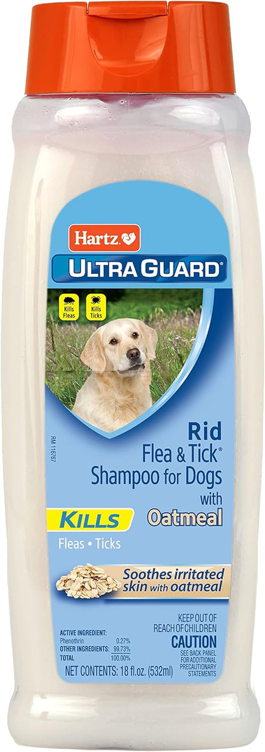 Ultraguard Rid Flea & Tick Oatmeal Dog Shampoo, 18 Oz Bottle