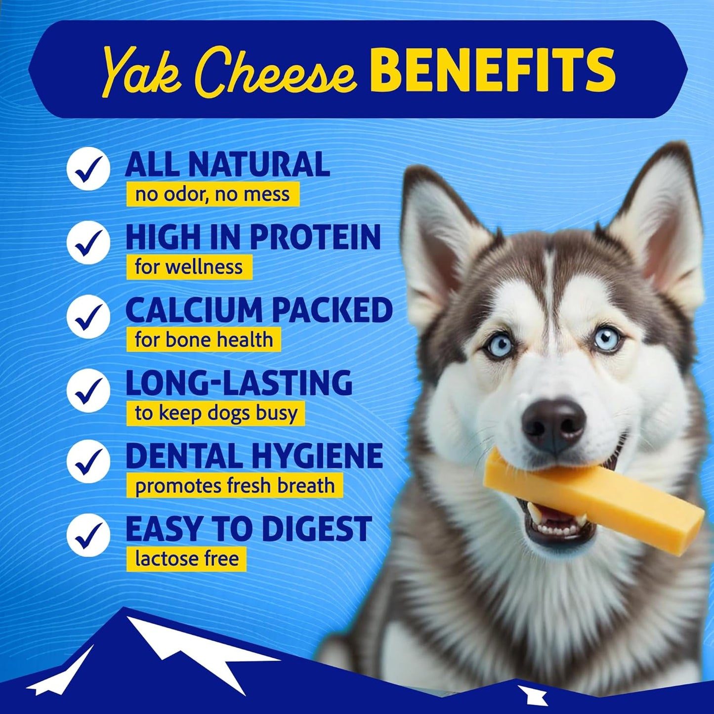 Original Yak Cheese Chew, 3 Small Sticks, 1.1 Oz, Gluten Free, Healthy Treats, Grain & Lactose Free 100% Natural, Long Lasting for Dogs under 15 Lbs