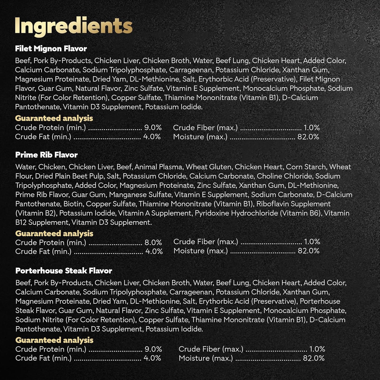 Wet Dog Food Steak Lovers Variety Pack with Real Meat, 3.5 Oz. Trays (36 Count, Pack of 1)