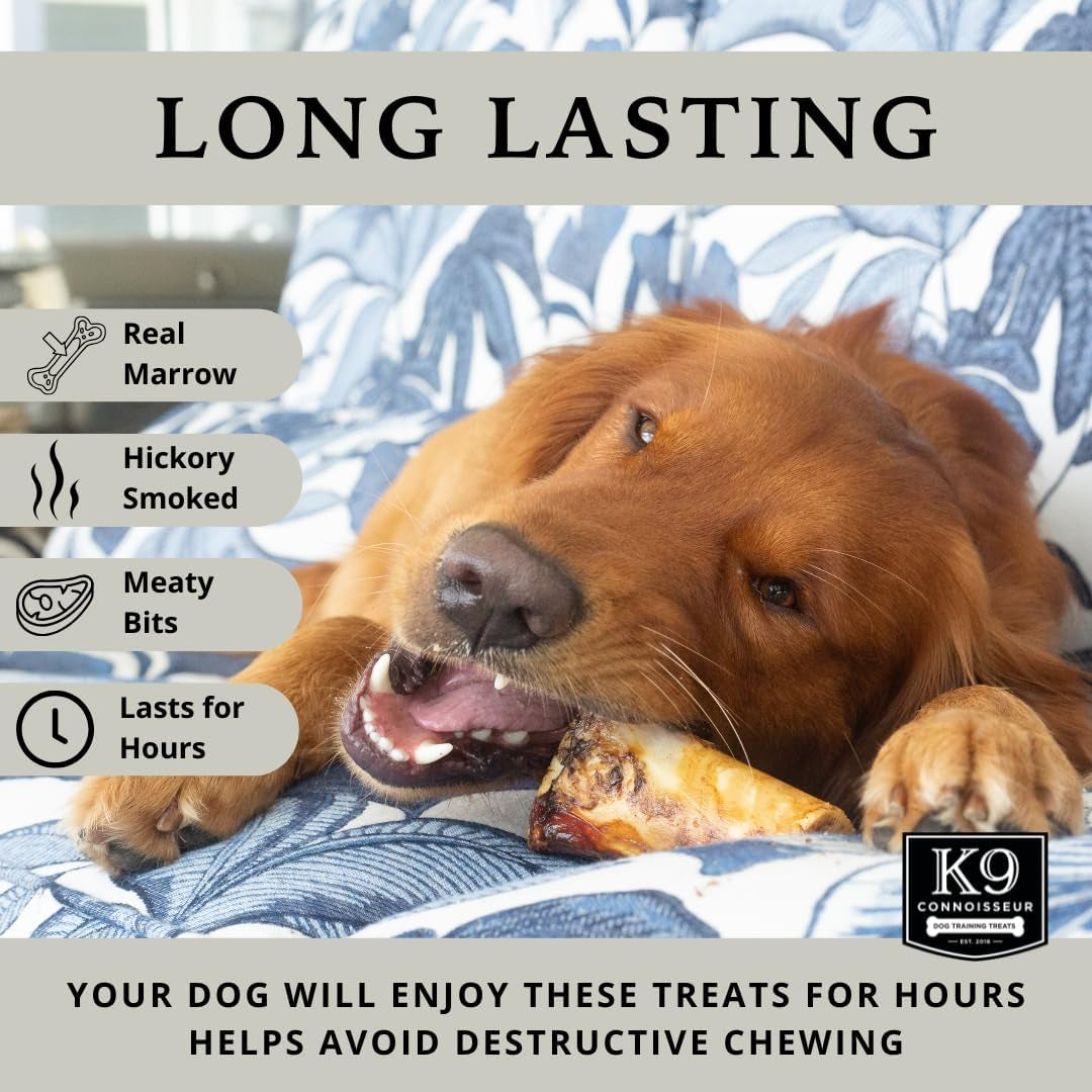 Beef Marrow Dog Bones Long Lasting for Aggressive Chewers - USA Made Single Ingredient Dynamo Bone for Small and Medium Dogs Upto 50 Pounds - 6 Pack