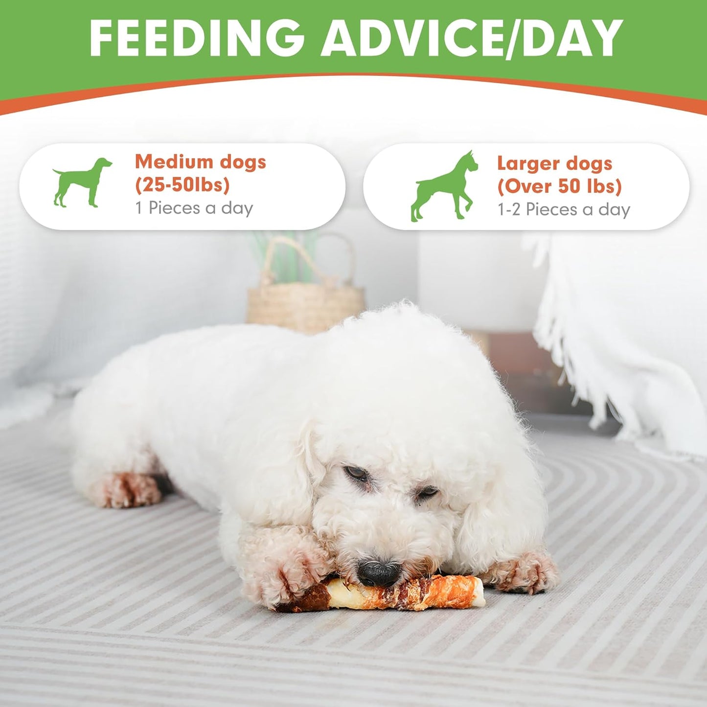 Dog Treats, Triple Flavor 6 Inch Chicken Liver Duck and Chicken Wrapped Rawhide Sticks, Teeth Cleaning Snacks for Medium Dogs, 17.6 Oz (10 Count-Pack of 1)