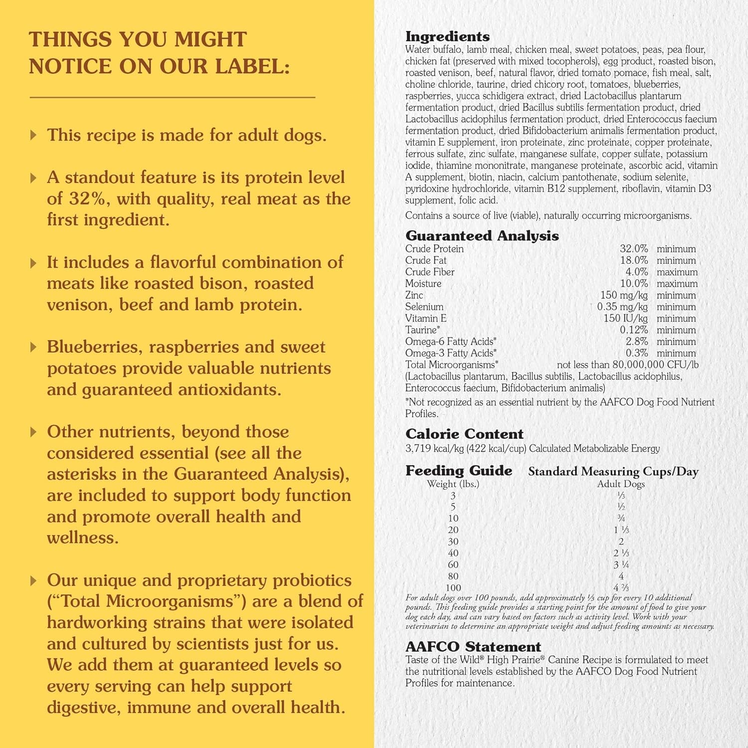 High Prairie Canine Grain-Free Recipe with Roasted Bison and Roasted Venison Adult Dry Dog Food, Made with High Protein from Real Meat and Guaranteed Nutrients and Probiotics 14Lb