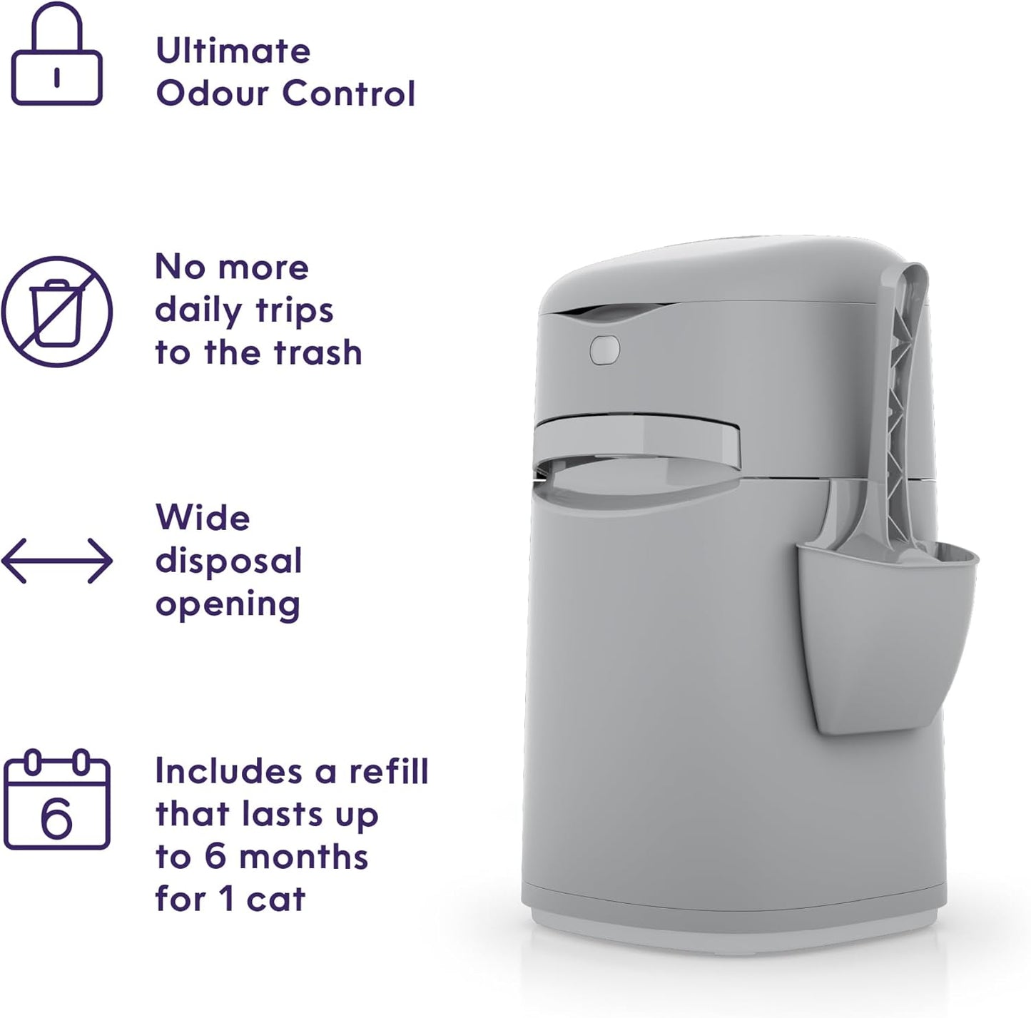 Easy Roll Pail | Cat Litter Box Waste Disposal System for Odor Control | Includes 1 Continuous Refill Bag