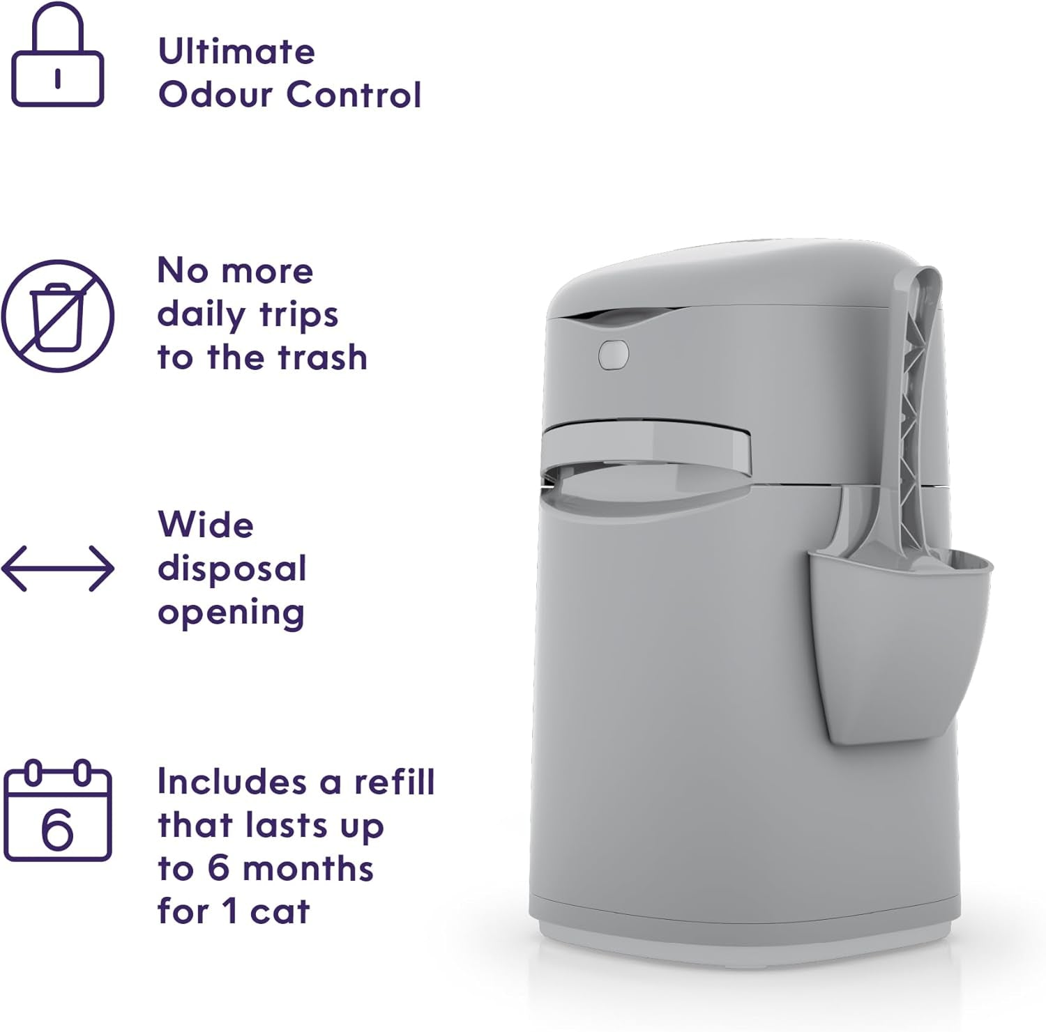 Easy Roll Pail | Cat Litter Box Waste Disposal System for Odor Control | Includes 1 Continuous Refill Bag