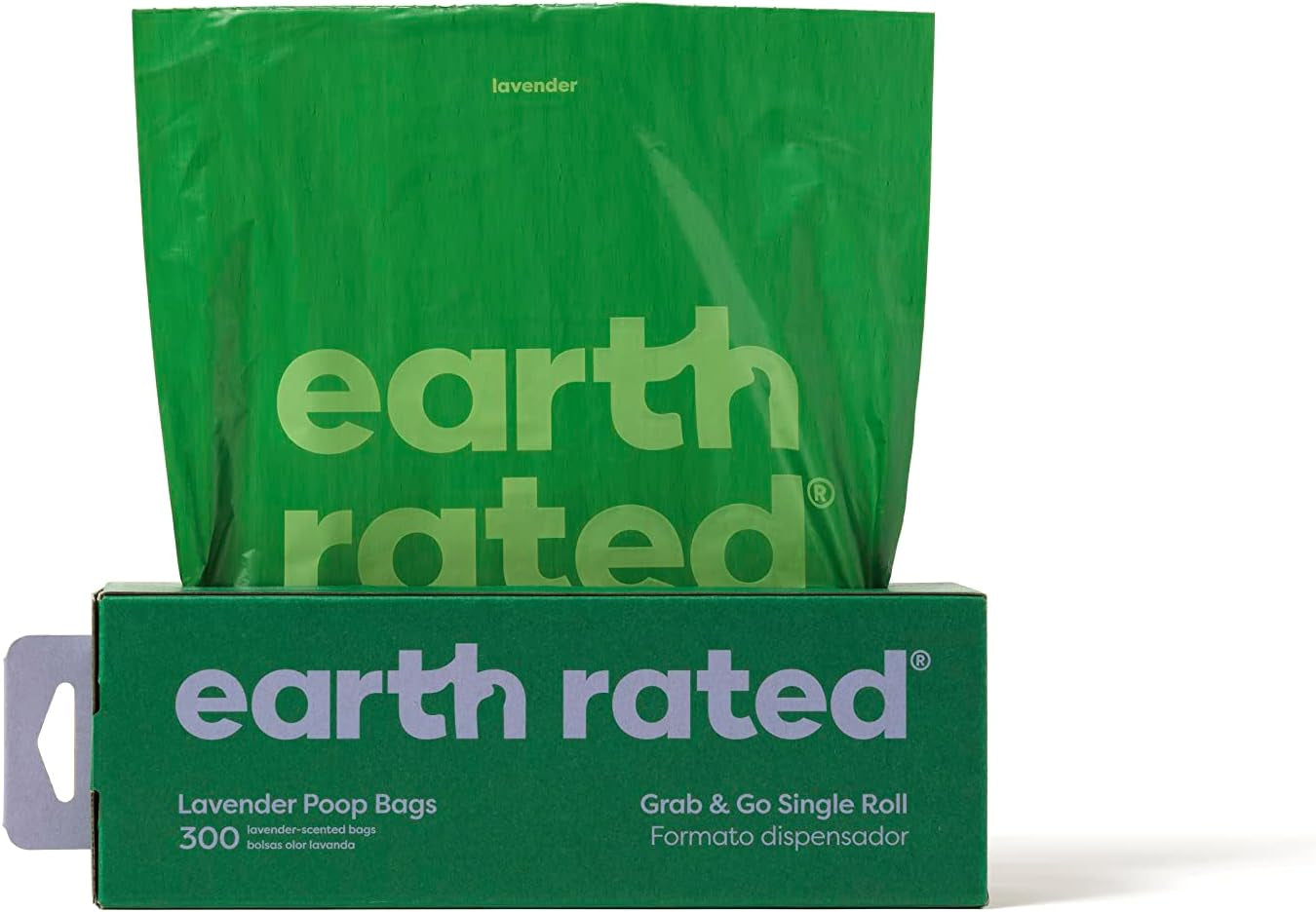 Dog Poop Bags, Thick Grab and Go Single Roll, Ideal for Backyard Pickups, Lavender Scented, 300 Count