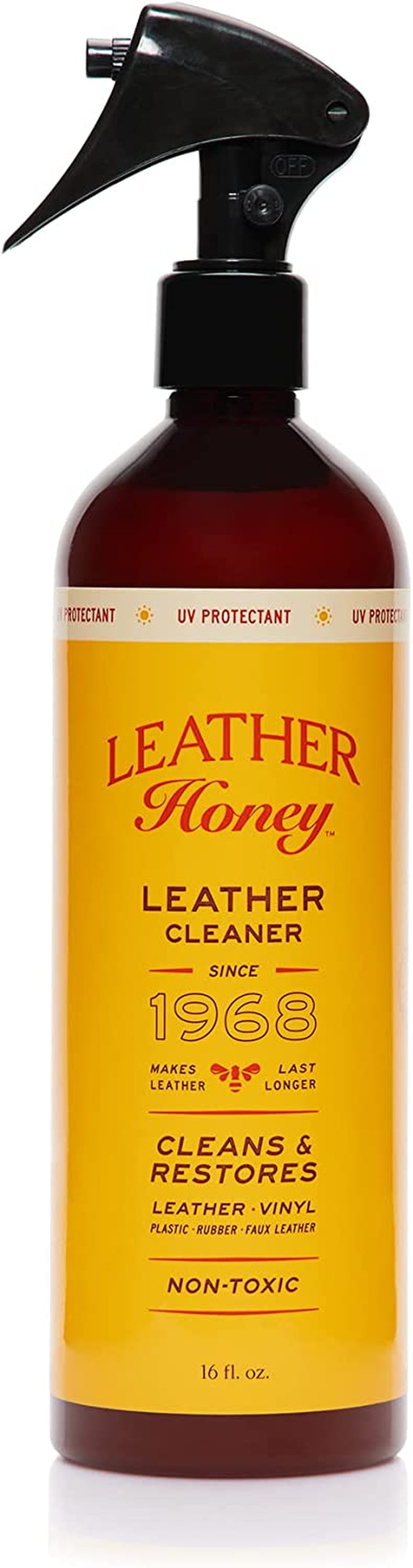 Leather Cleaner Spray: UV Protectant, Non-Toxic & Made in the USA since 1968. Cleans & Protects Leather, Faux & Vinyl - Couches, Car Seats, Purses, Shoes, Bags & Tack. Safe for Any Color