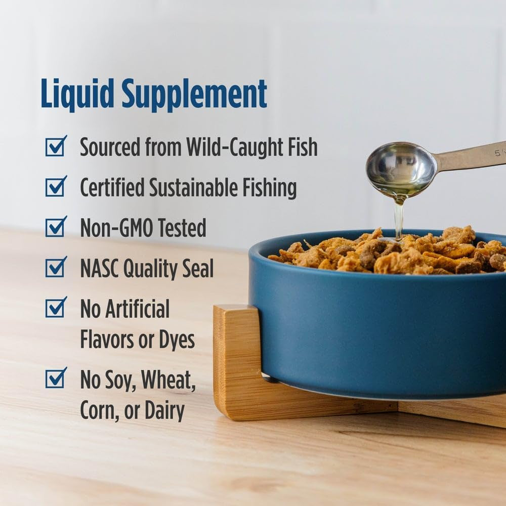 Omega-3 Pet, Unflavored - 8 Oz - 1380 Mg Omega-3 per Teaspoon - Fish Oil for Medium to Large Dogs with EPA & DHA - Promotes Heart, Skin, Coat, & Immune Health