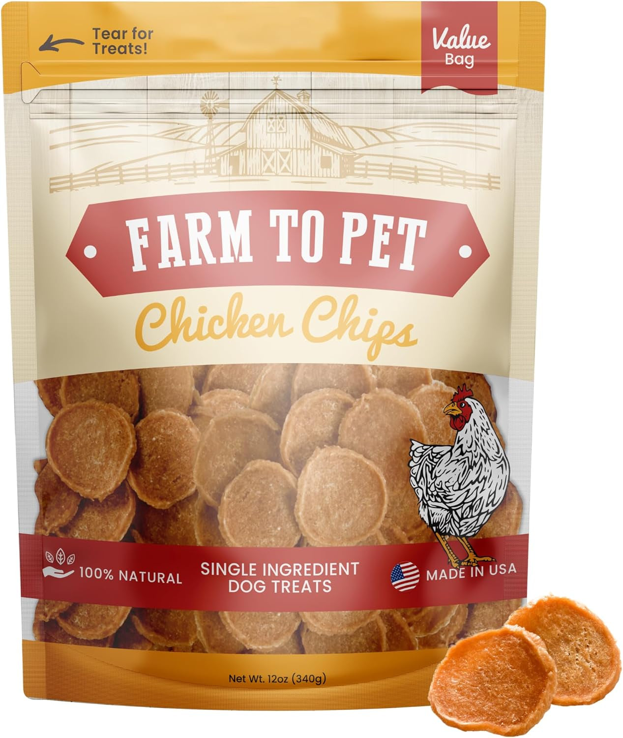 - Dog Training Treats - Chicken Chips, Single Ingredient - 12 Oz, Lean, All Natural, Healthy Dog Treats for Small, Medium, Large Breeds, & Puppies, Made in USA