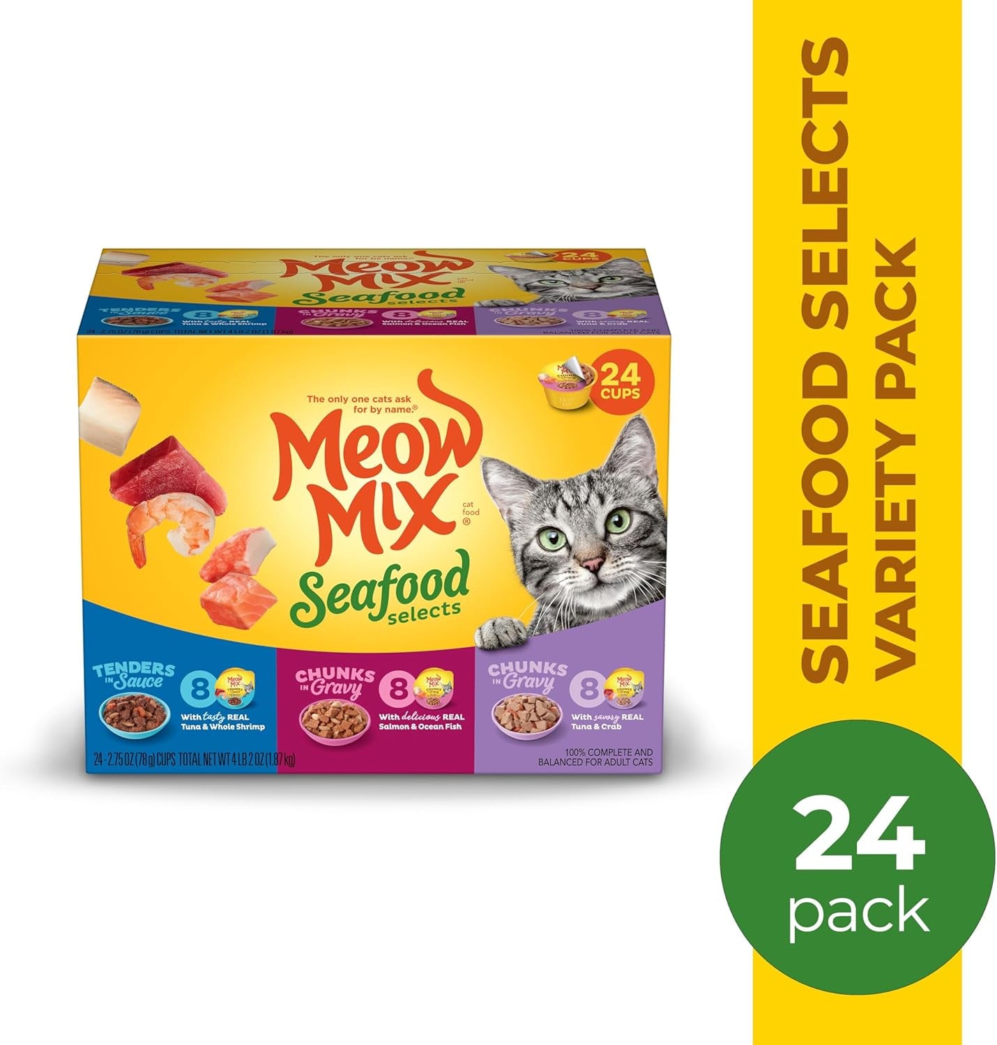 Seafood Selects Wet Cat Food Variety Pack, 2.75 Ounce Cups (Pack of 24)
