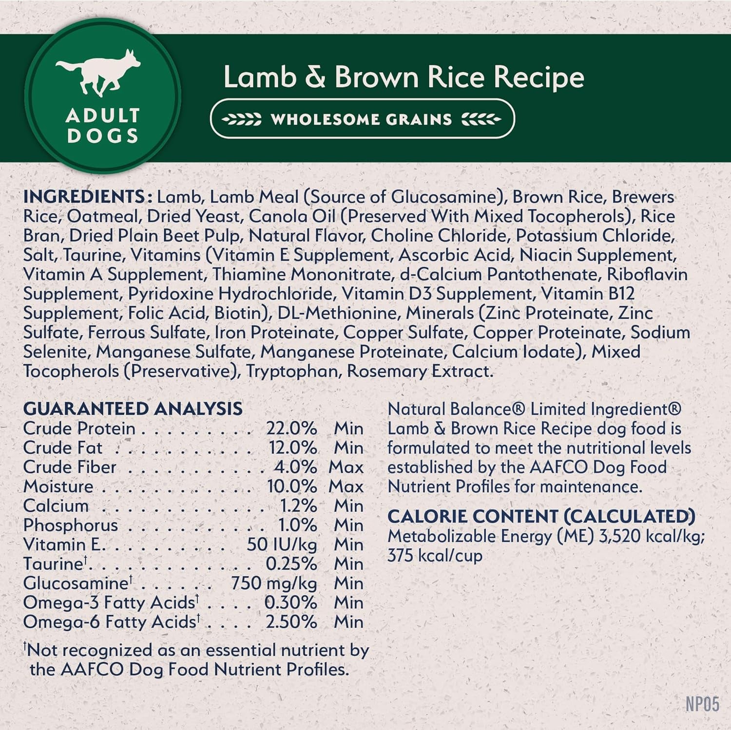 Limited Ingredient Adult Dry Dog Food with Healthy Grains, Lamb & Brown Rice Recipe, 24 Pound (Pack of 1)