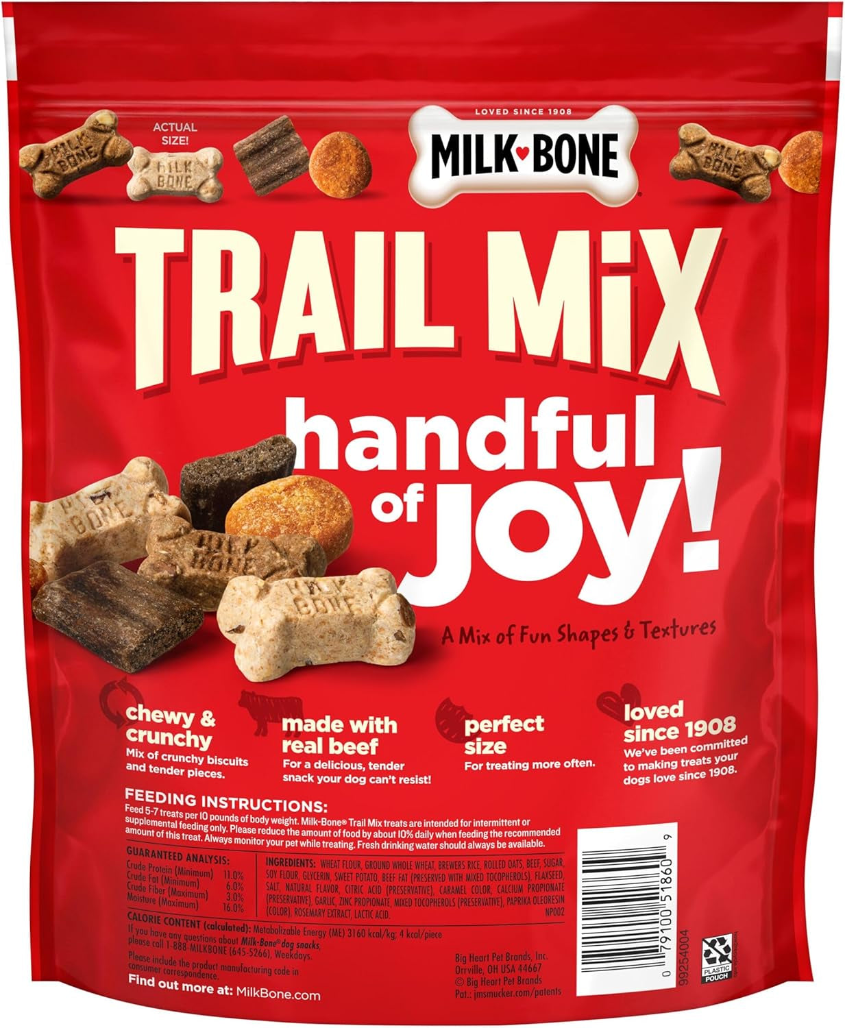 Trail Mix Chewy & Crunchy Dog Treats, Real Beef & Sweet Potato, 20 Ounce