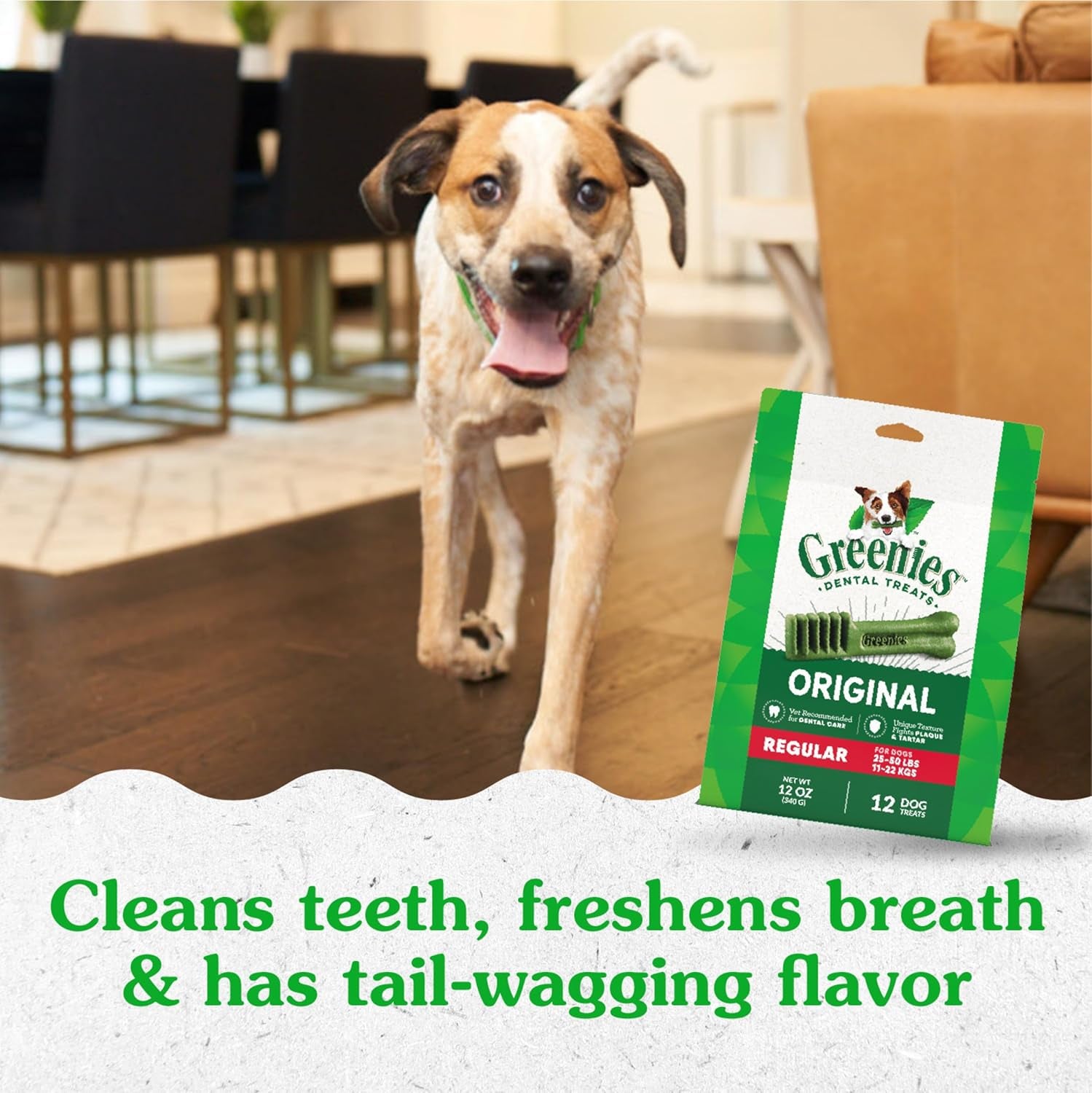 Original Regular Dental Dog Treats, 12 Oz. Pack (12 Treats)