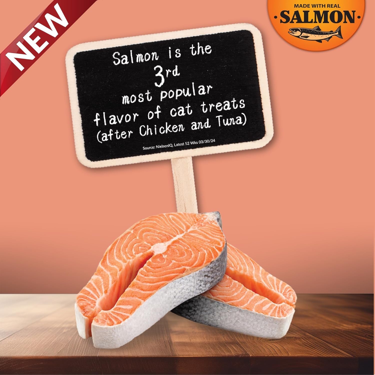 Salmon Churu Cat Treats, Lickable, Squeezable Creamy Purée Cat Treat with Green Tea Extract & Taurine, 0.5 Ounces Each Tube, 20 Tubes, Salmon & Tuna Variety Box
