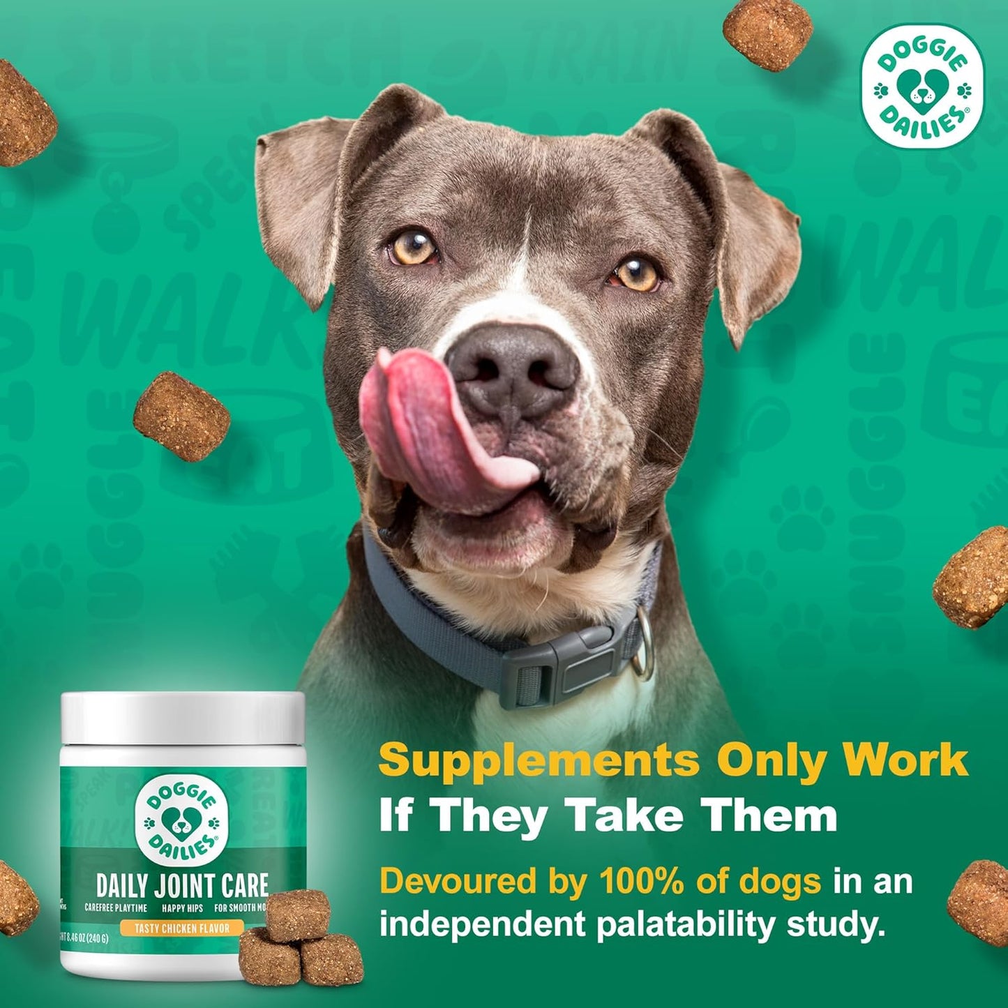 , Hip and Joint Supplement for Dogs, Glucosamine Chondroitin, Premium Hip and Joint Chews for Dogs All Breeds & Sizes, Dog Vitamins and Supplements, (Chicken) 225 Chews