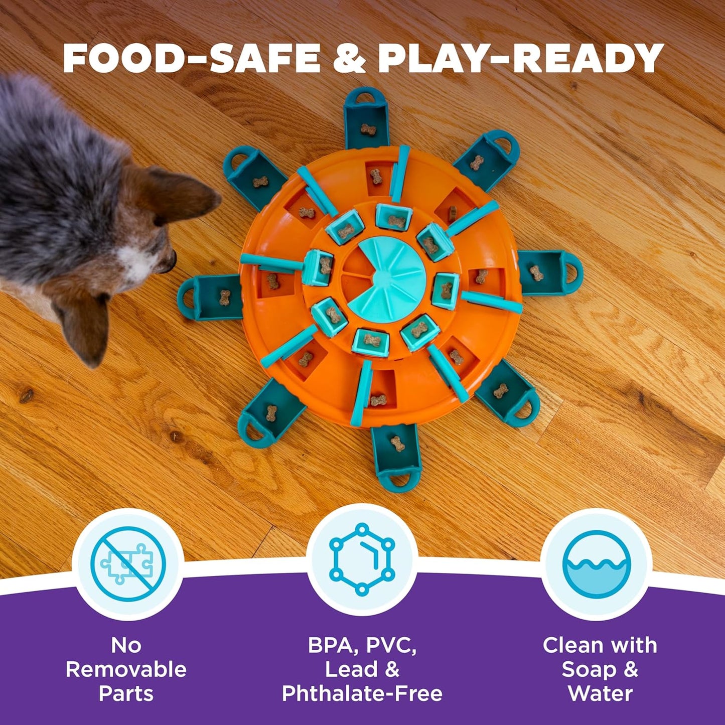 by Nina Ottosson Tower of Treats Level 4 Expert Dog Treat Puzzle for Enrichment, Orange