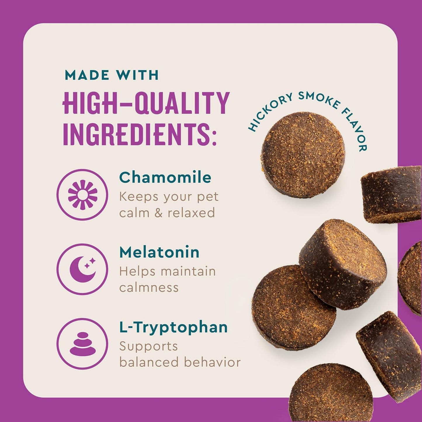 Calming Support Supplement for Dogs, Calming Chews Help Manage Stress and Promote Relaxation, Anxiety Relief for Dogs, Made in the USA, 60 Count