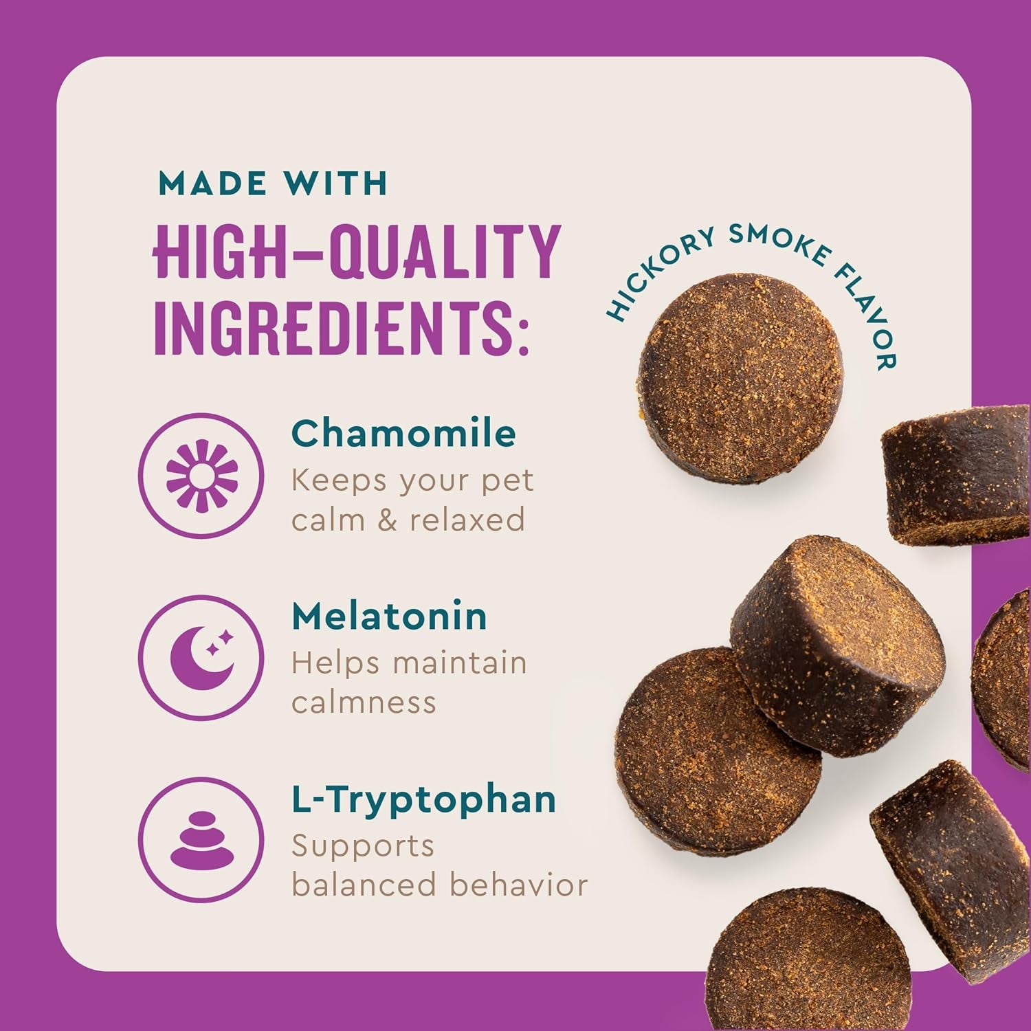 Calming Support Supplement for Dogs, Calming Chews Help Manage Stress and Promote Relaxation, Anxiety Relief for Dogs, Made in the USA, 60 Count