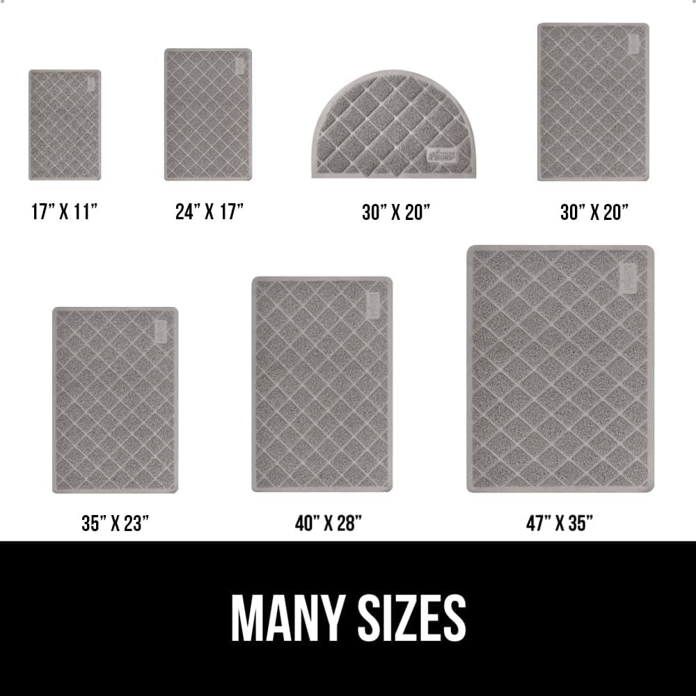Cat Litter Box Mat, Water Resistant, US Designed Kitty Litter Trapping Mats, Easy to Clean, Scatter Control, Less Mess and Clean Floors, Kitten Supplies for Indoor Cats, 24X17 Gray