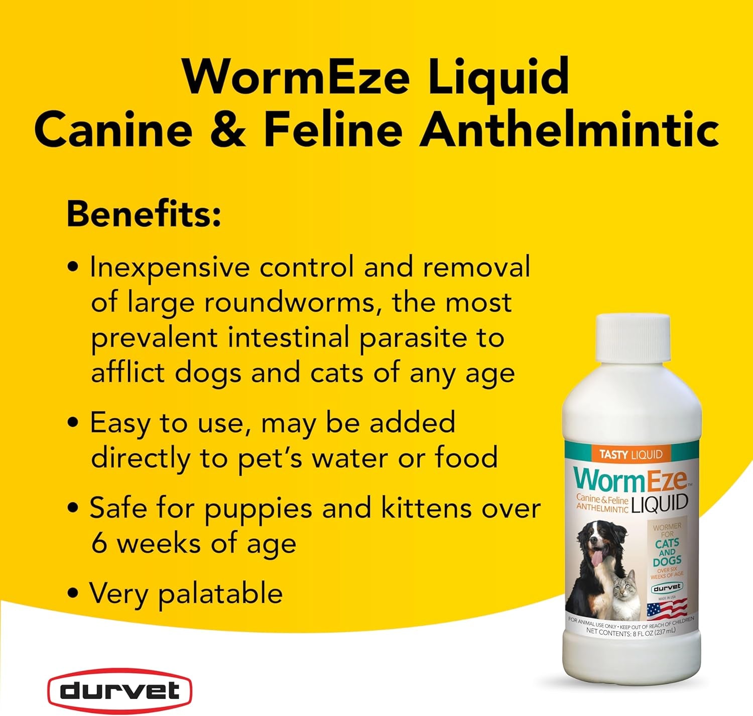 Wormeze Liquid Canine & Feline Antihelmintic, 8 Oz