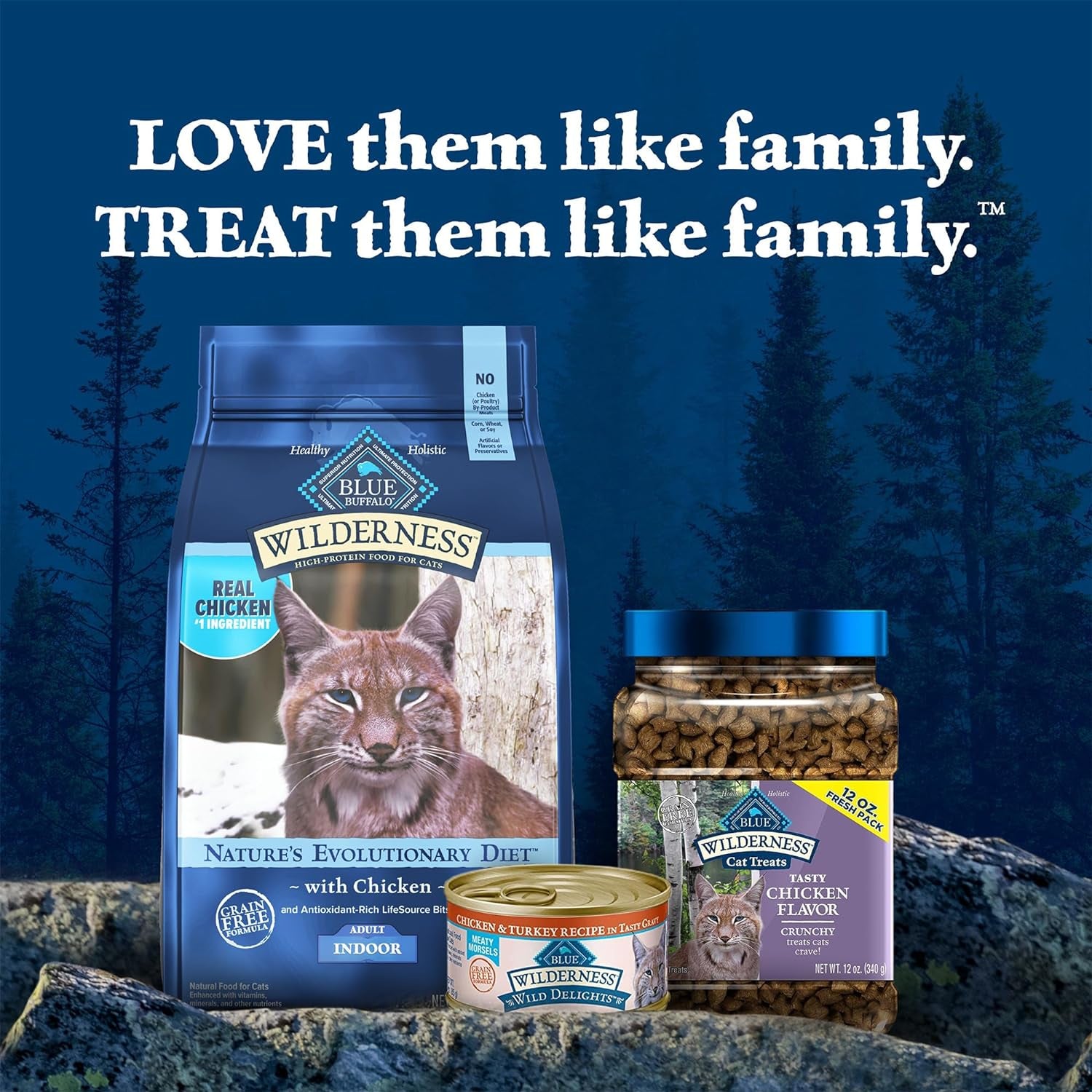 Wilderness Crunchy Cat Treats, Chicken 12-Oz Tub