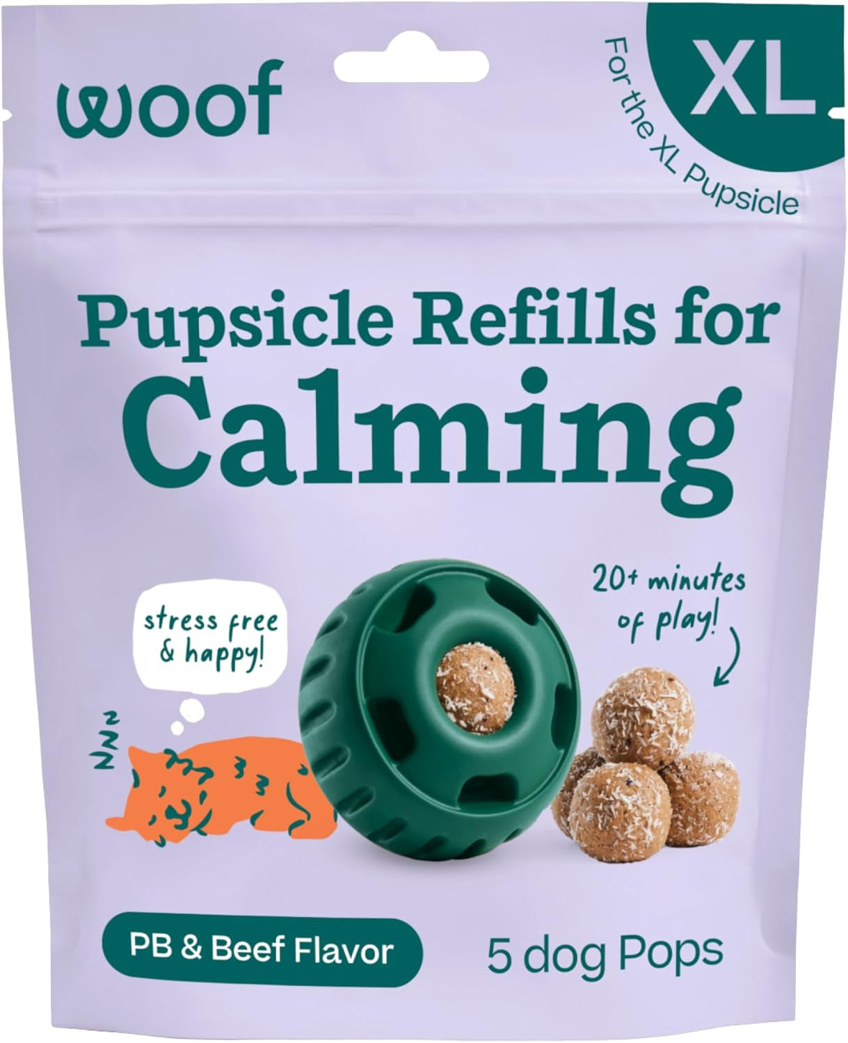 Pupsicle Refill Pops for Calming - Long-Lasting Refills for the Pupsicle Toy to Promote Calm - Calming Dog Treats - Magnesium for Dogs- XL Pops - 5 Count