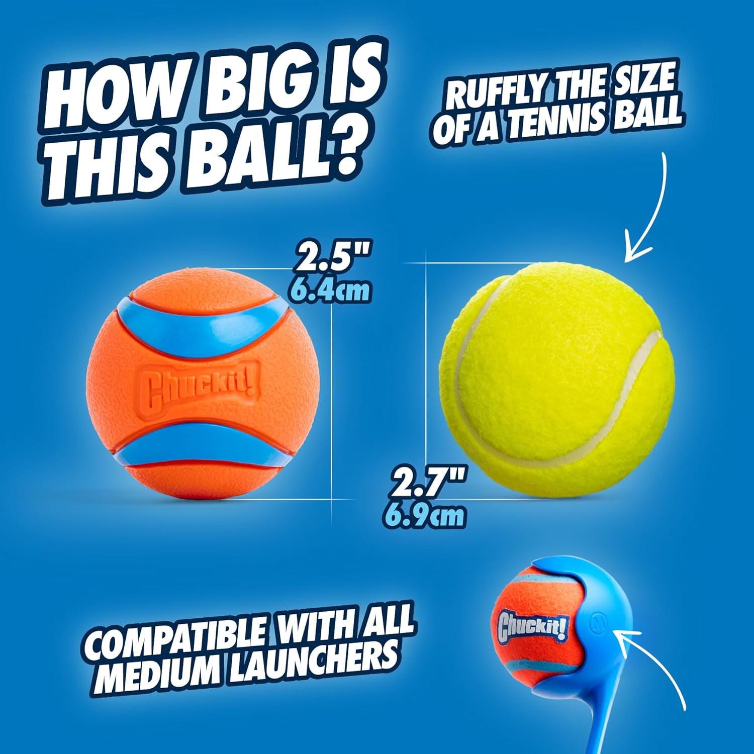 Ultra Ball Dog Toy with  Cleaning Bucket Bundle, Bouncy Fetch Pet Toys for Dogs 20-60 Lbs, Interactive Dog Toys, Durable Rubber, Size Medium, 2.5-Inch Diameter, 8-Pack of Balls
